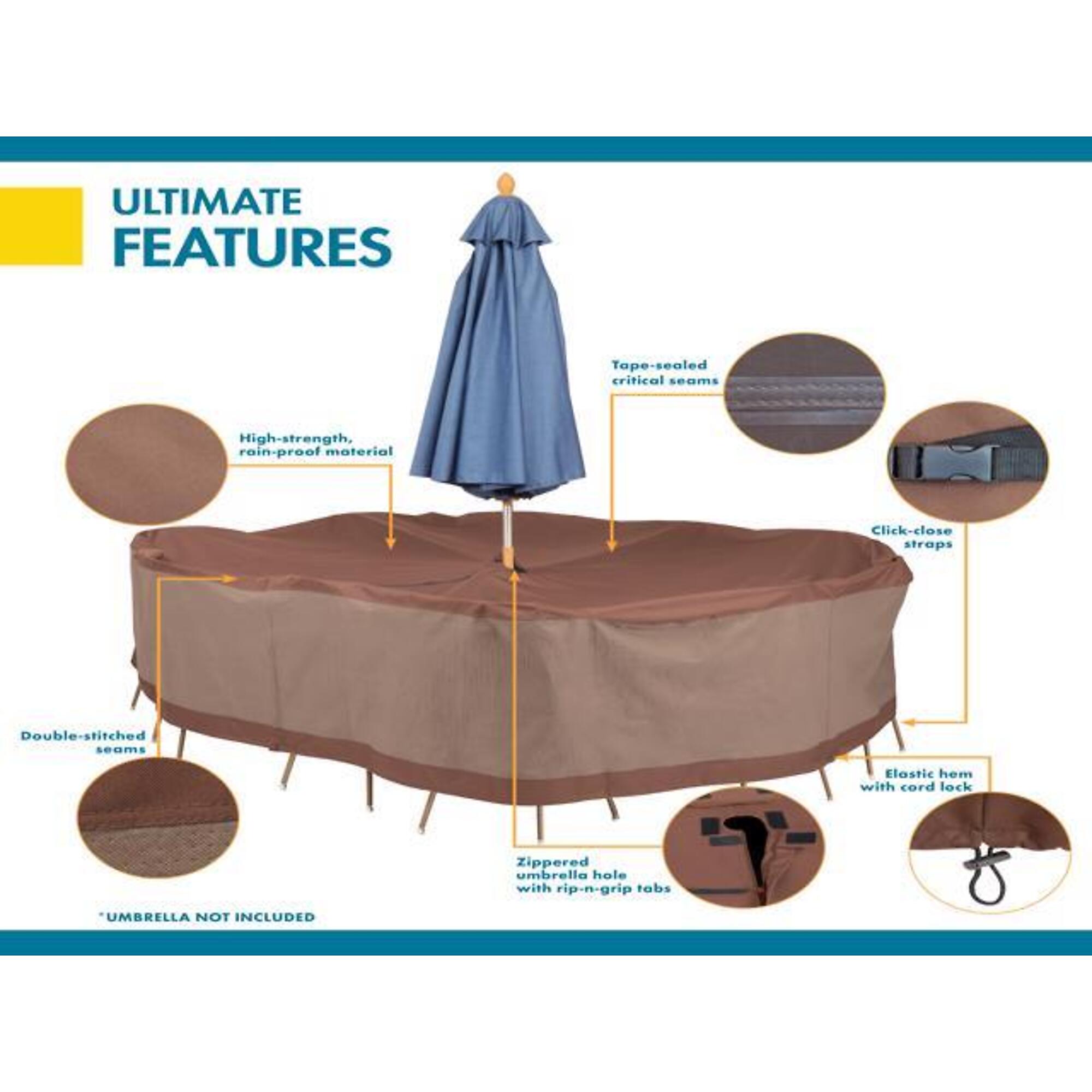 Classic Accessories Ultimate 108in. Table and Chair Cover, Beige ...