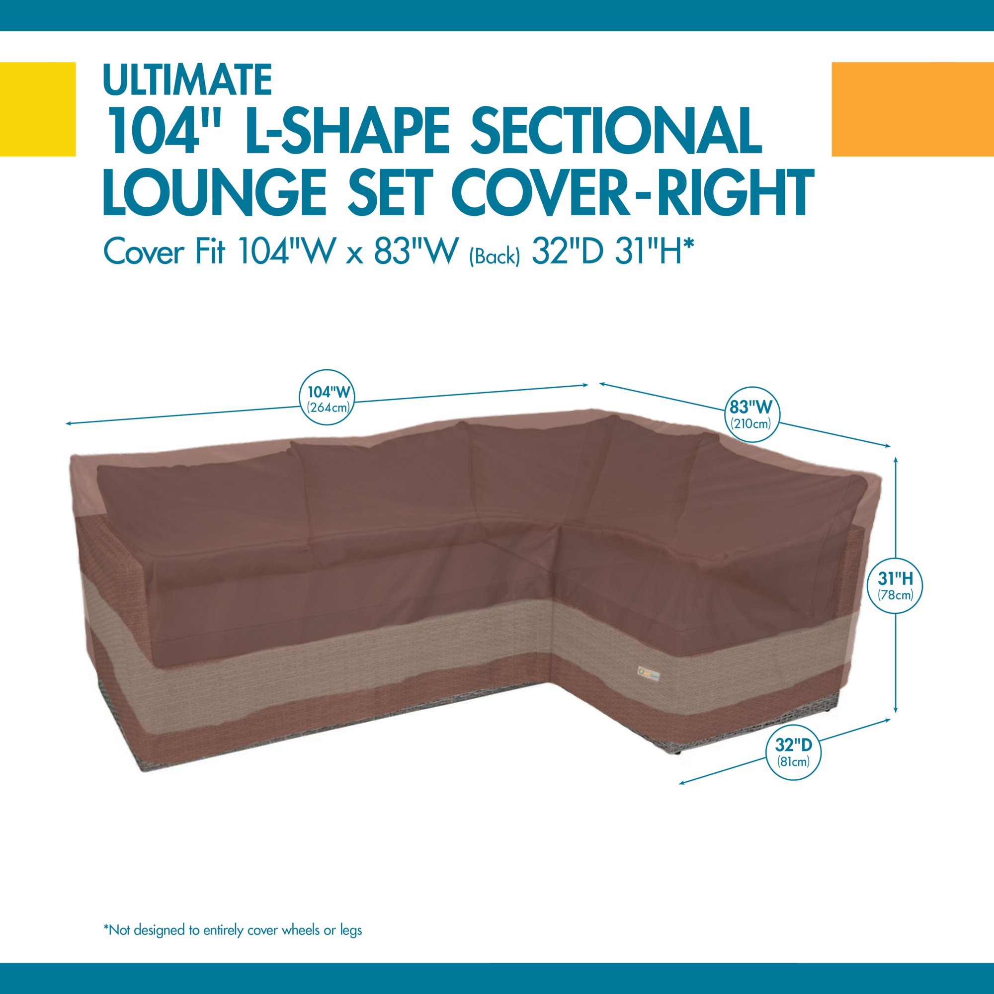 Classic Accessories Ultimate 104in. LShaped Sectional Cover, Beige