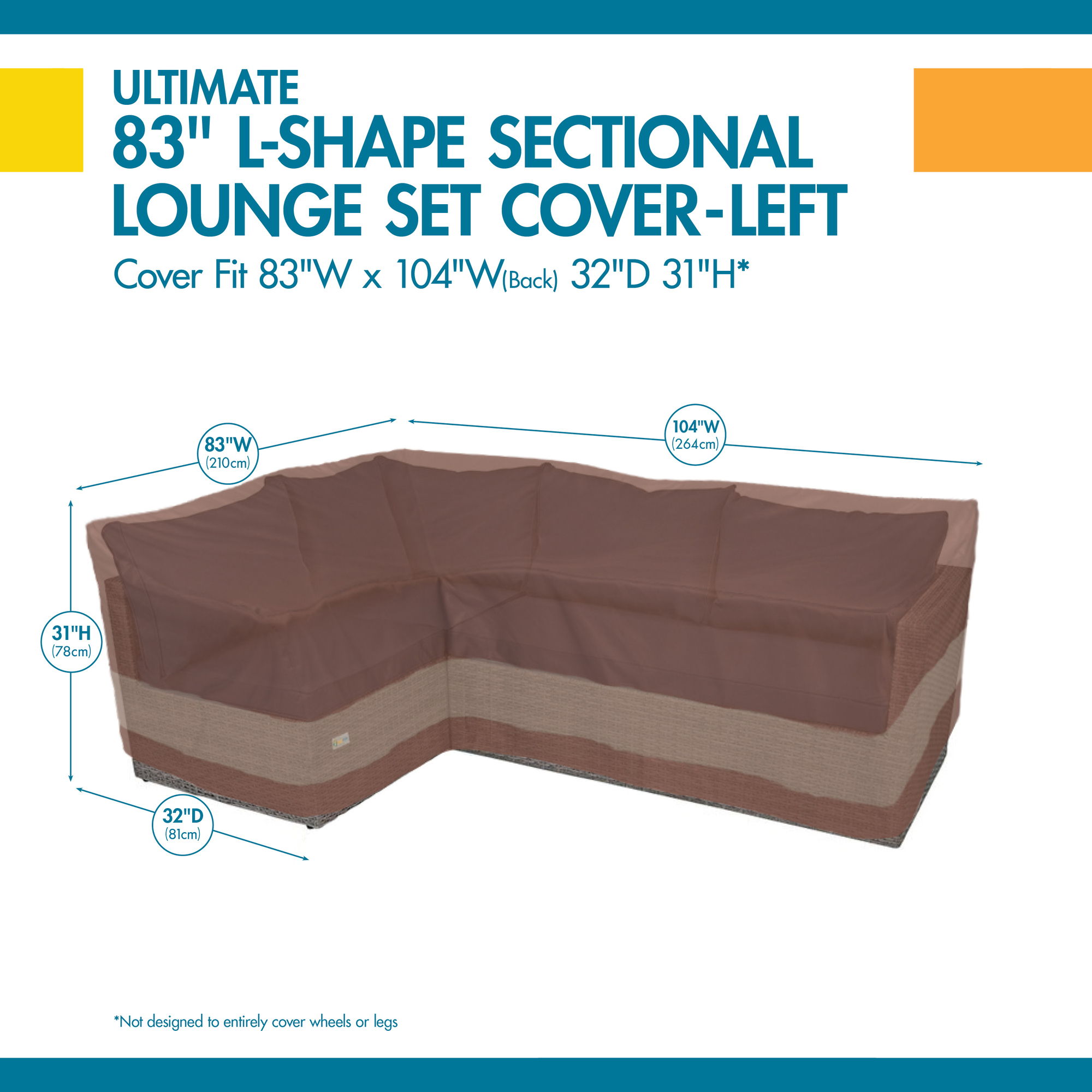 Classic Accessories Ultimate 83in. LShaped Sectional Cover, Beige, Polyester, Model USC085106