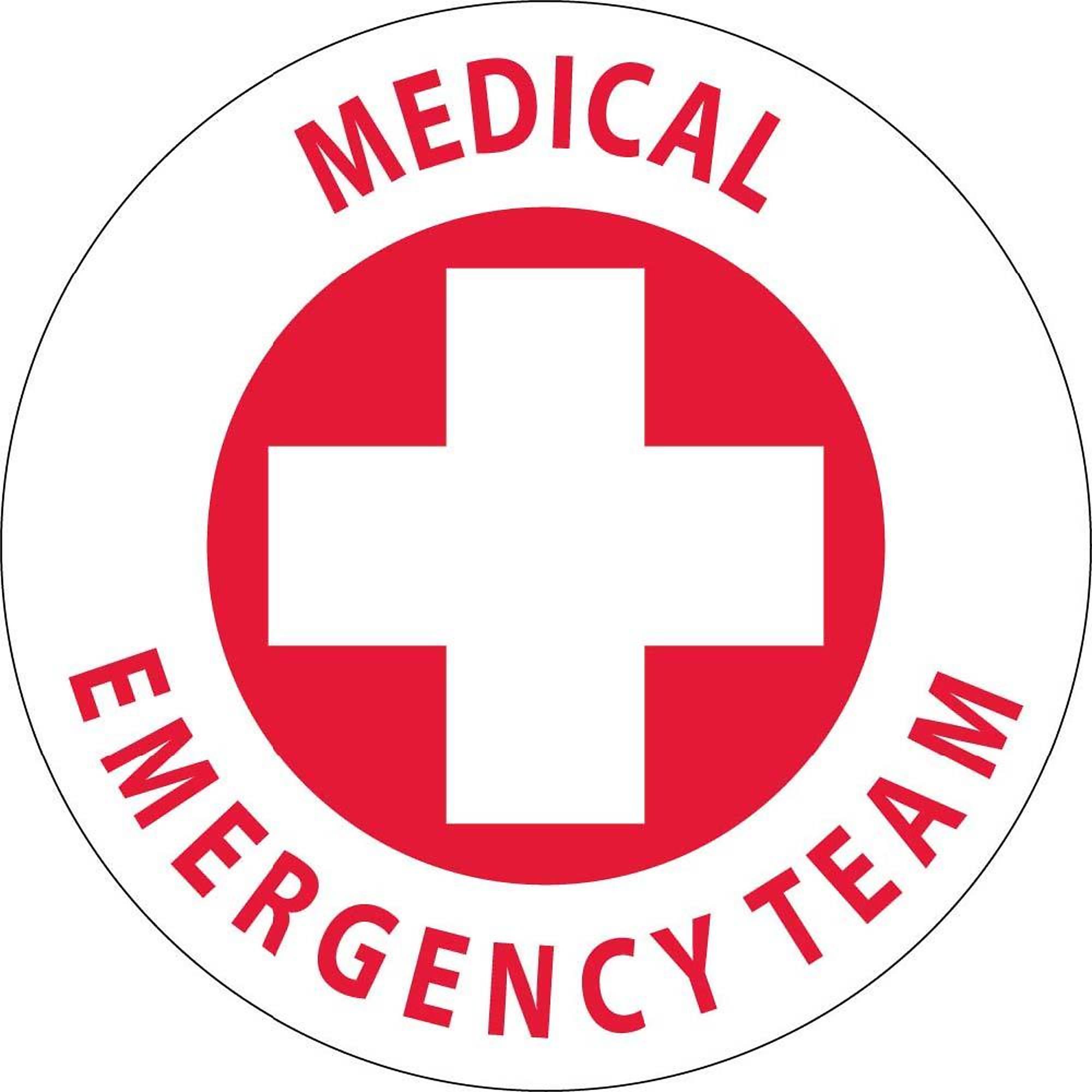 National Marker Pandemic Signage, Sign Message MEDICAL EMERGENCY TEAM, Height 2 in, Width 2 in, Model# HH48