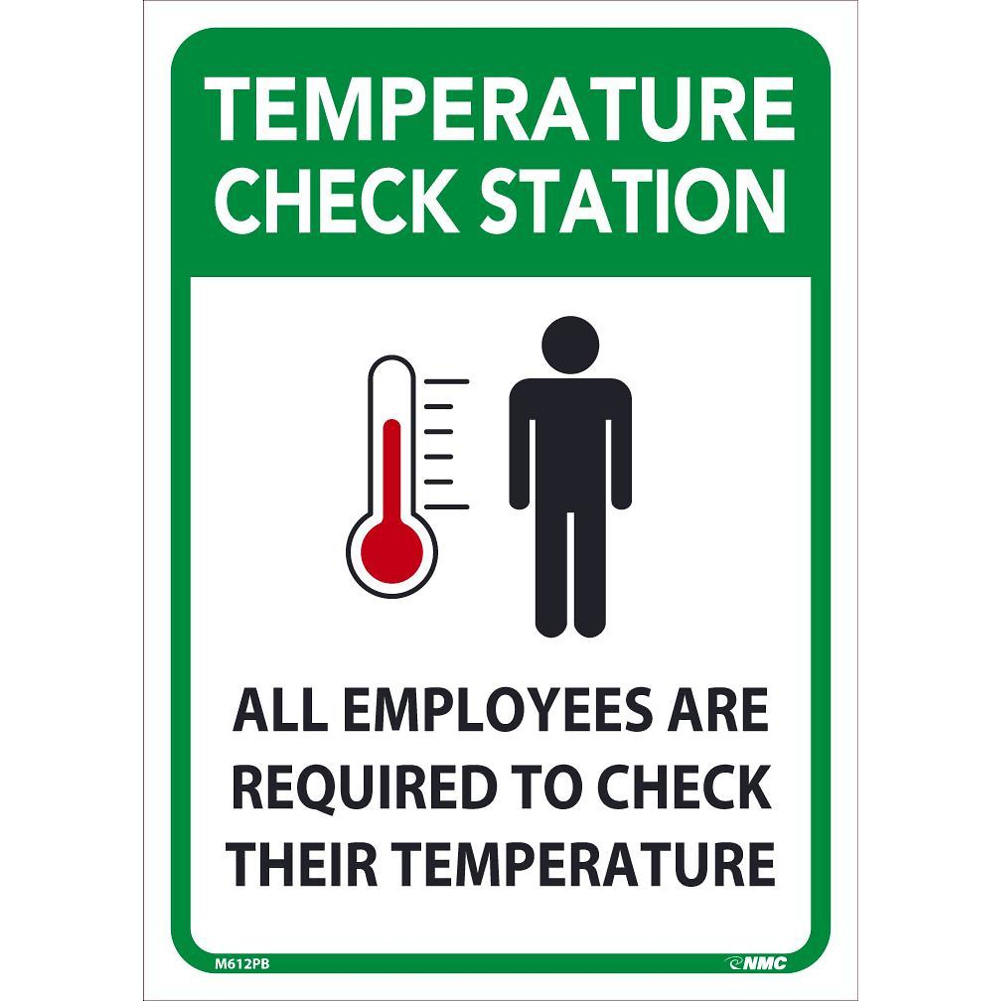 National Marker Pandemic Signage, Sign Message TEMPERATURE CHECK ...