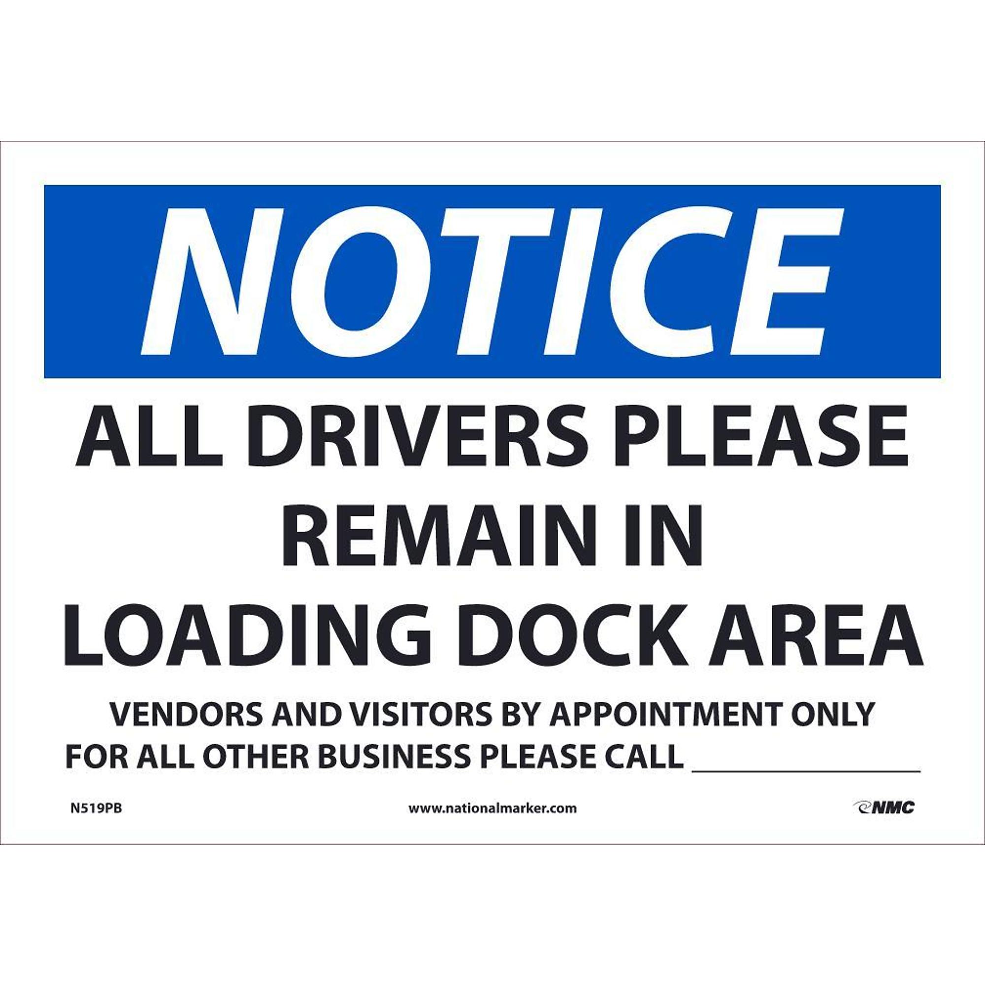 National Marker Pandemic Signage, Sign Message ALL DRIVERS PLEASE ...