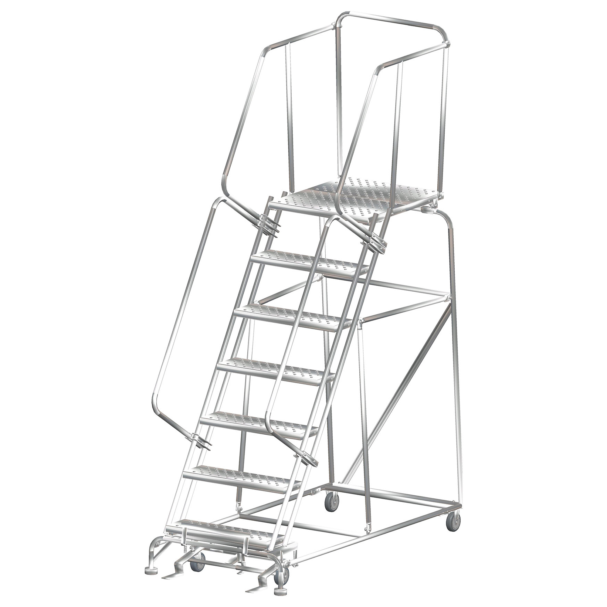 Ballymore, Stainless Steel Rolling Ladder, Overall Height 103 in, Steps 7, Material Stainless Steel, Model# SS073228P