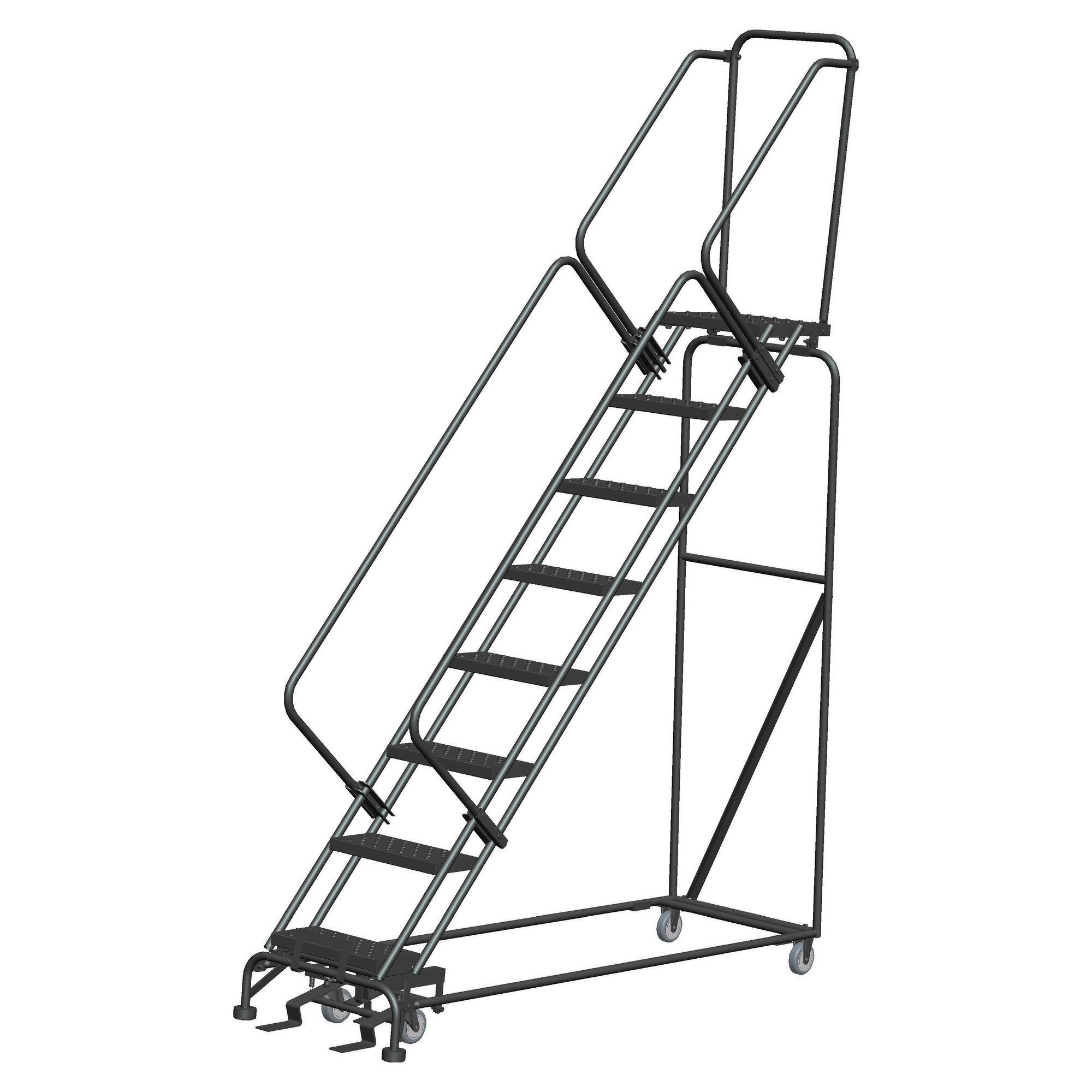 Ballymore Rolling Ladder Overall Height 113 In Steps 8 Material Steel Model Sw824p 