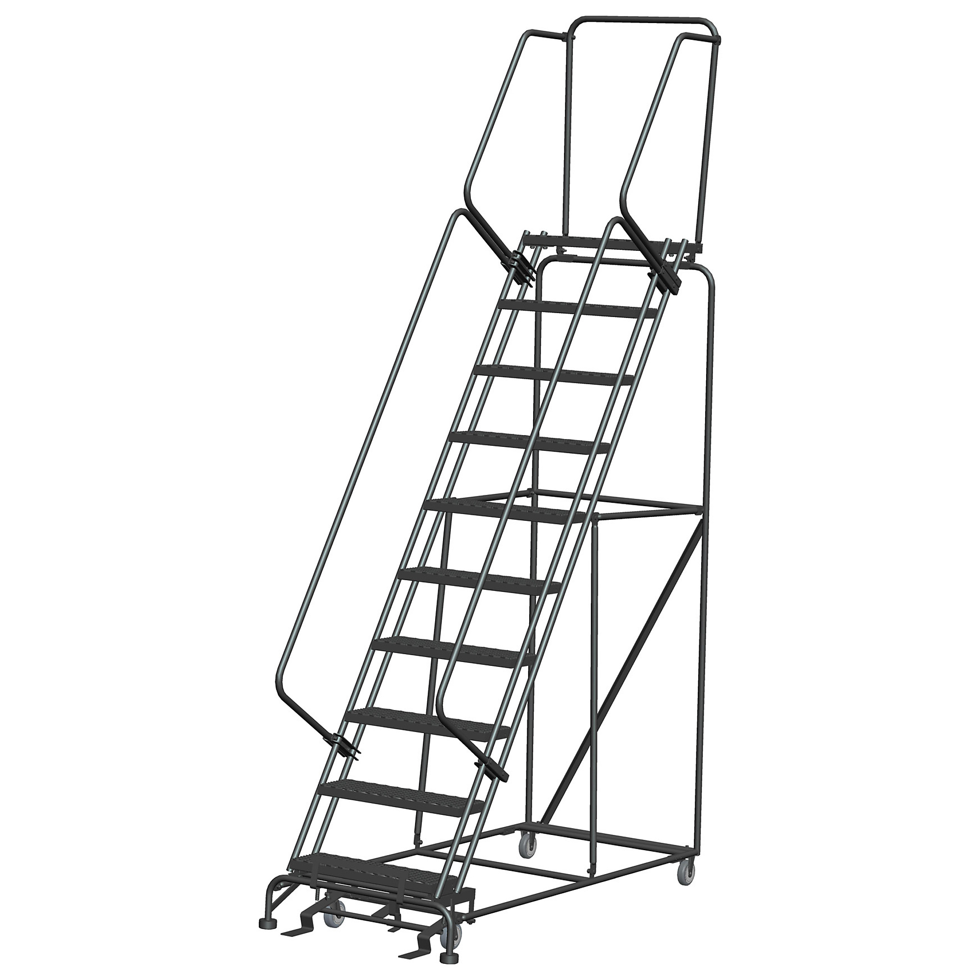 Ballymore, Rolling Ladder, Overall Height 133 in, Steps 10 Material Steel, Model# 103214X
