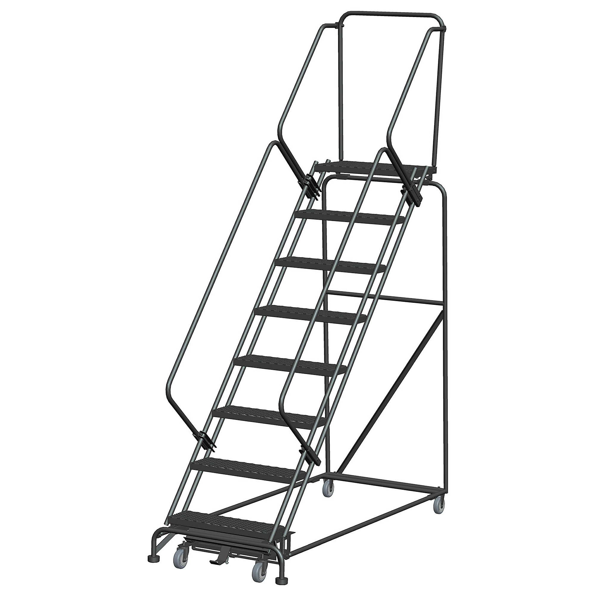 Ballymore, Rolling Ladder, Overall Height 113 in, Steps 8, Material Steel, Model# WA-SW83214X