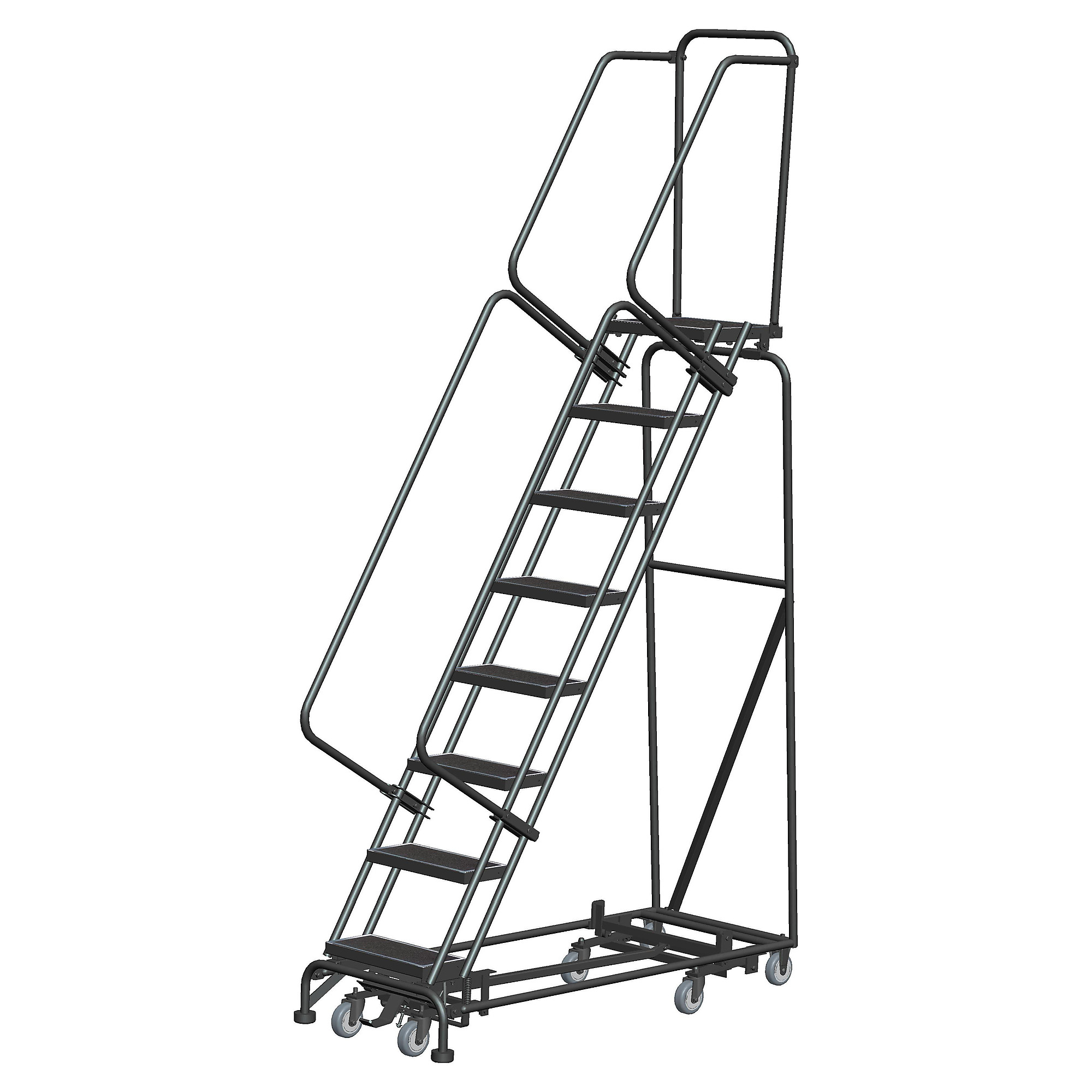 Ballymore, Rolling Ladder, Overall Height 113 in, Steps 8, Material ...