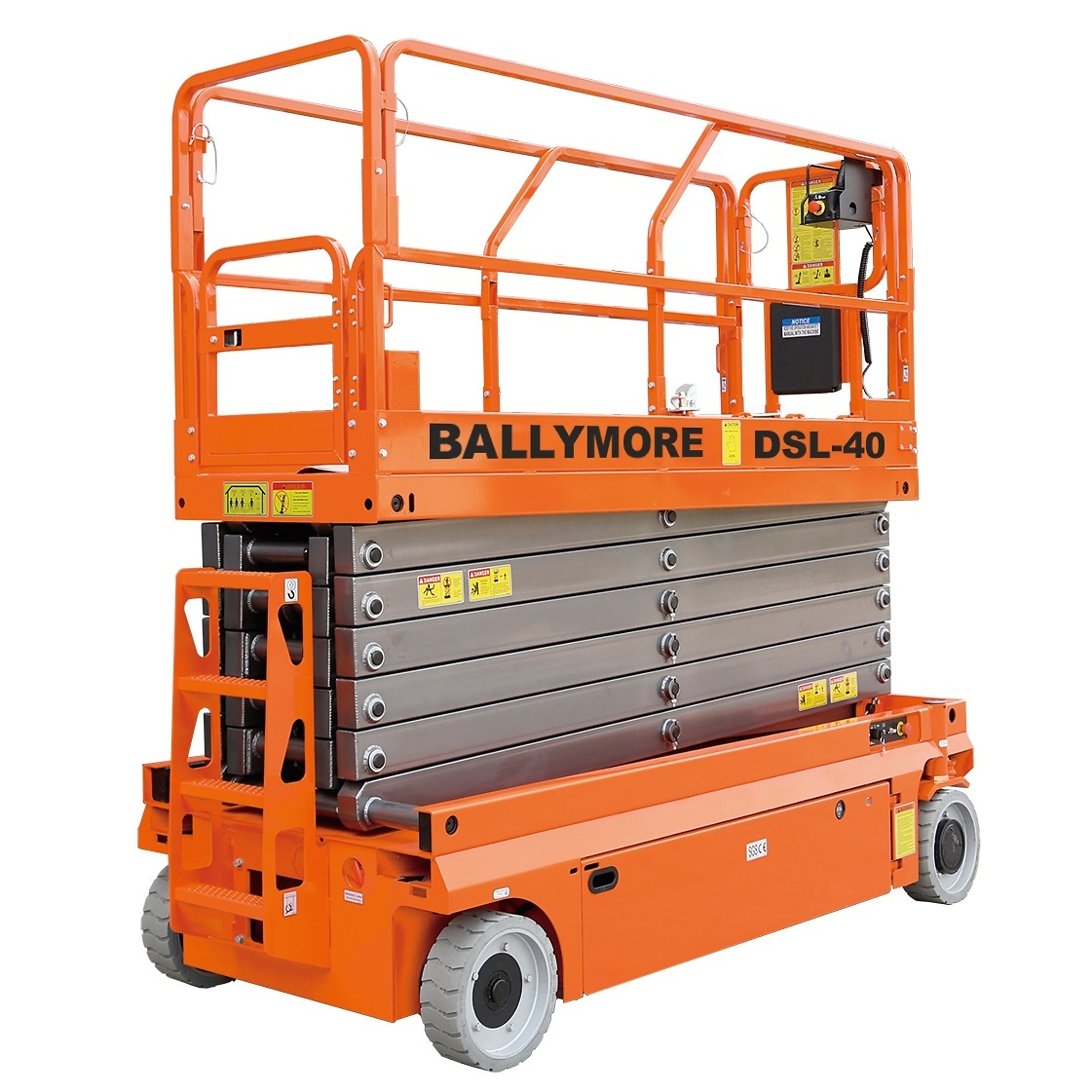 Ballymore, Drivable Scissor Lift, Capacity 500 lb, Working Height 46 ft, Platform Height 480 in, Model# DSL-40