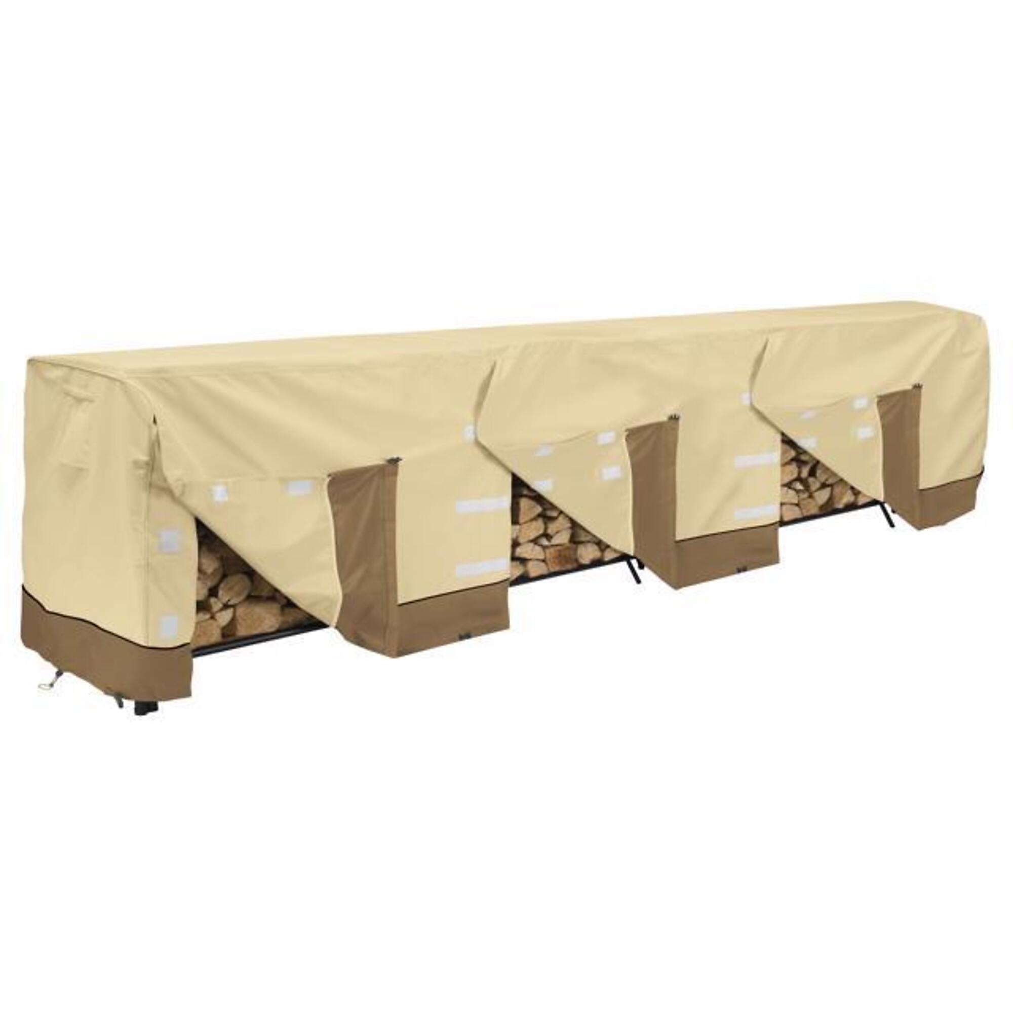 Classic Accessories Veranda, 12ft. Log Rack Cover L, Color Tan, Material Polyester, Model# 55-930-051501-00