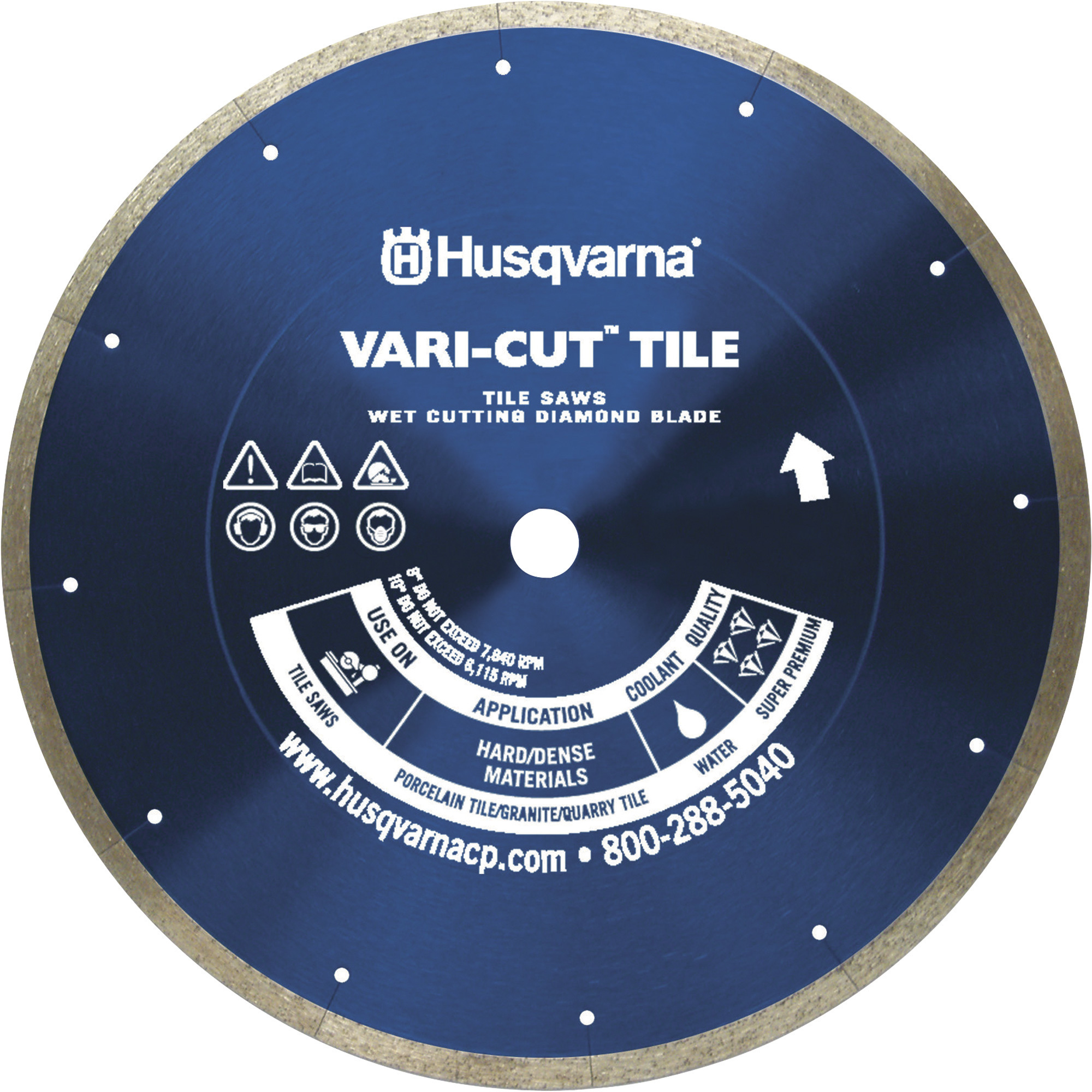 Husqvarna Vari-Cut Tile Diamond Blade, 8in. x 0.070in. x 5/8, Model# Vari-Cut Tile/Granite