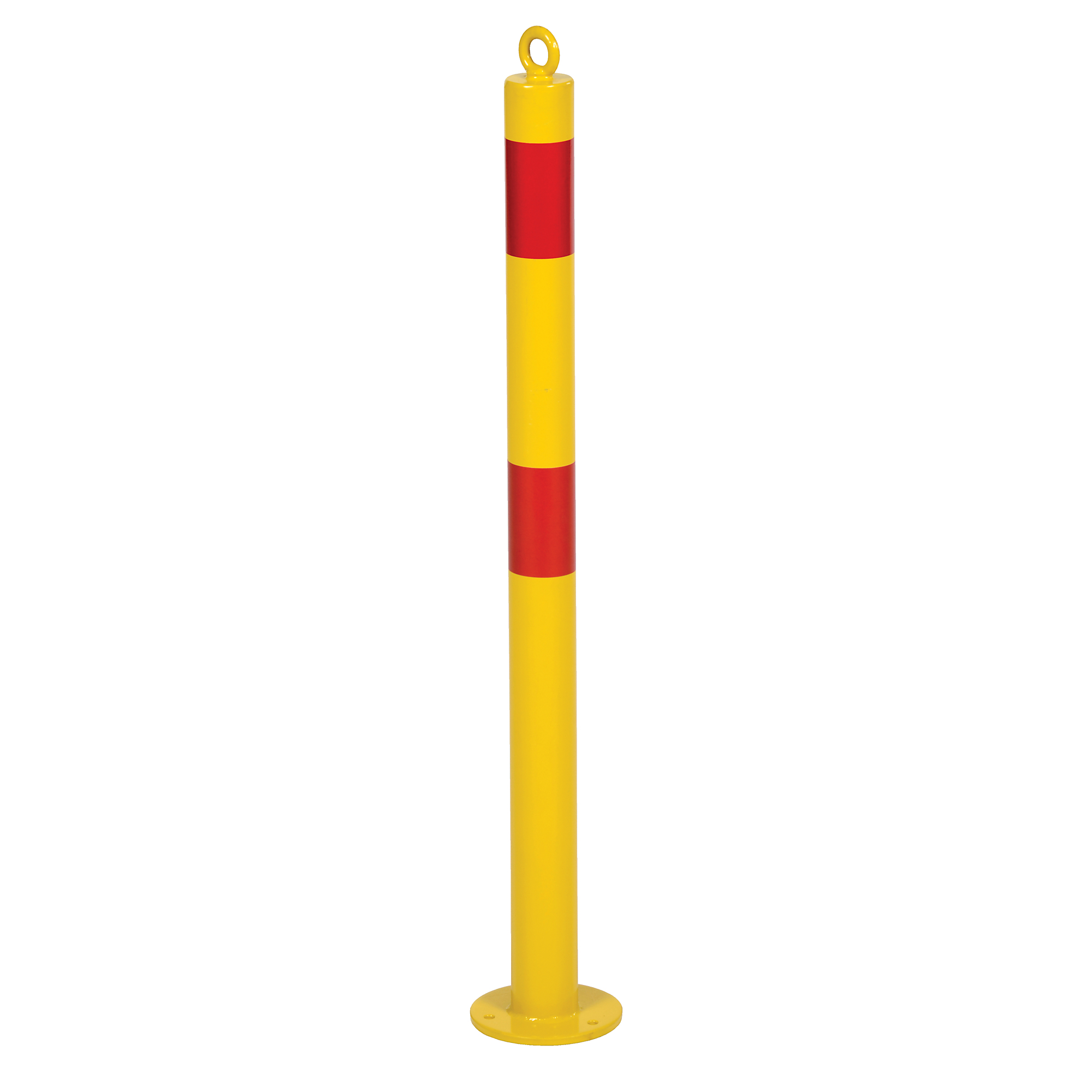 Vestil Steel Fixed Height Bollard - 35.5in. Height, Yellow, Reflective, Model# PARK-P-60