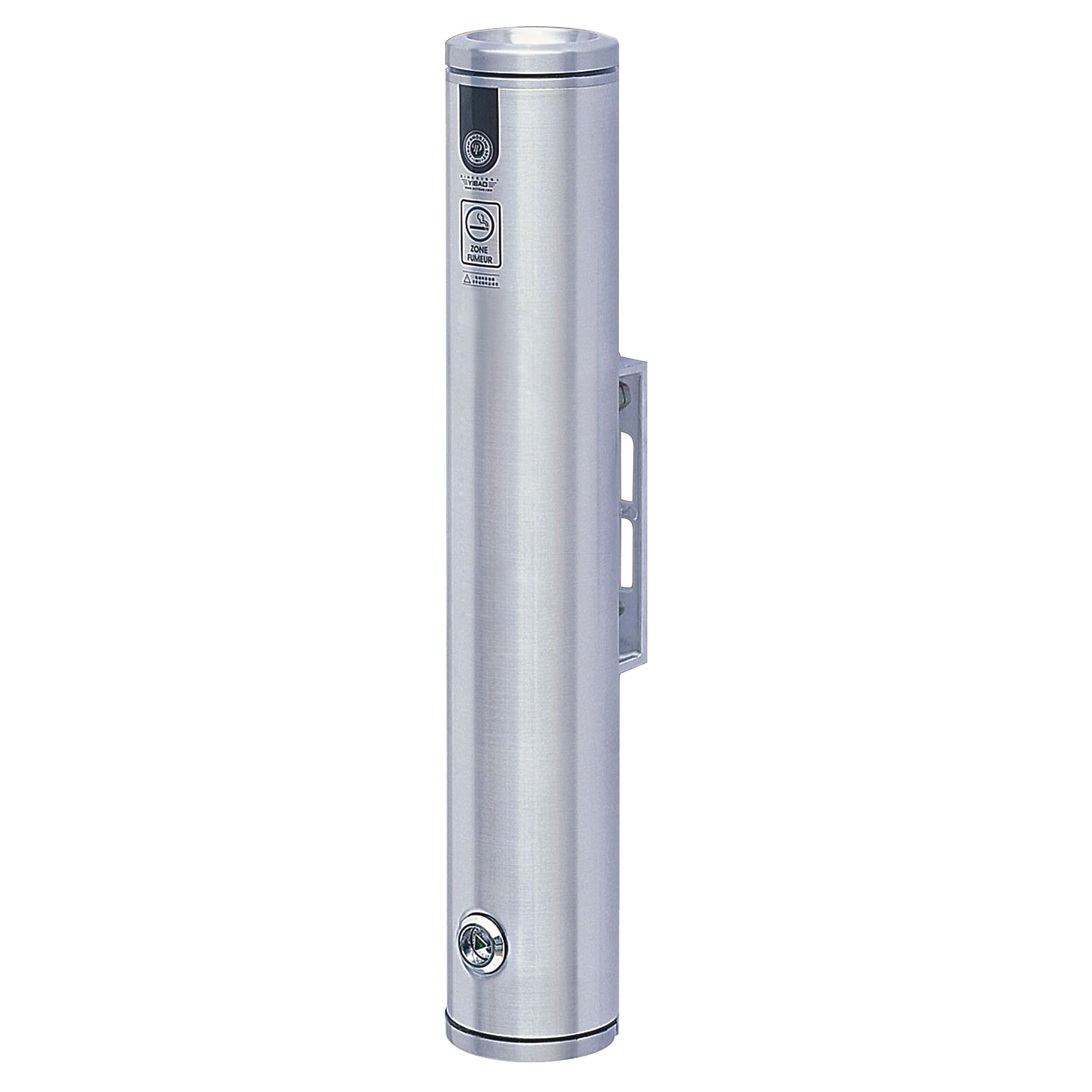 Vestil Aluminum Smokers Bollard 19 In. Height Wall Mount Silver