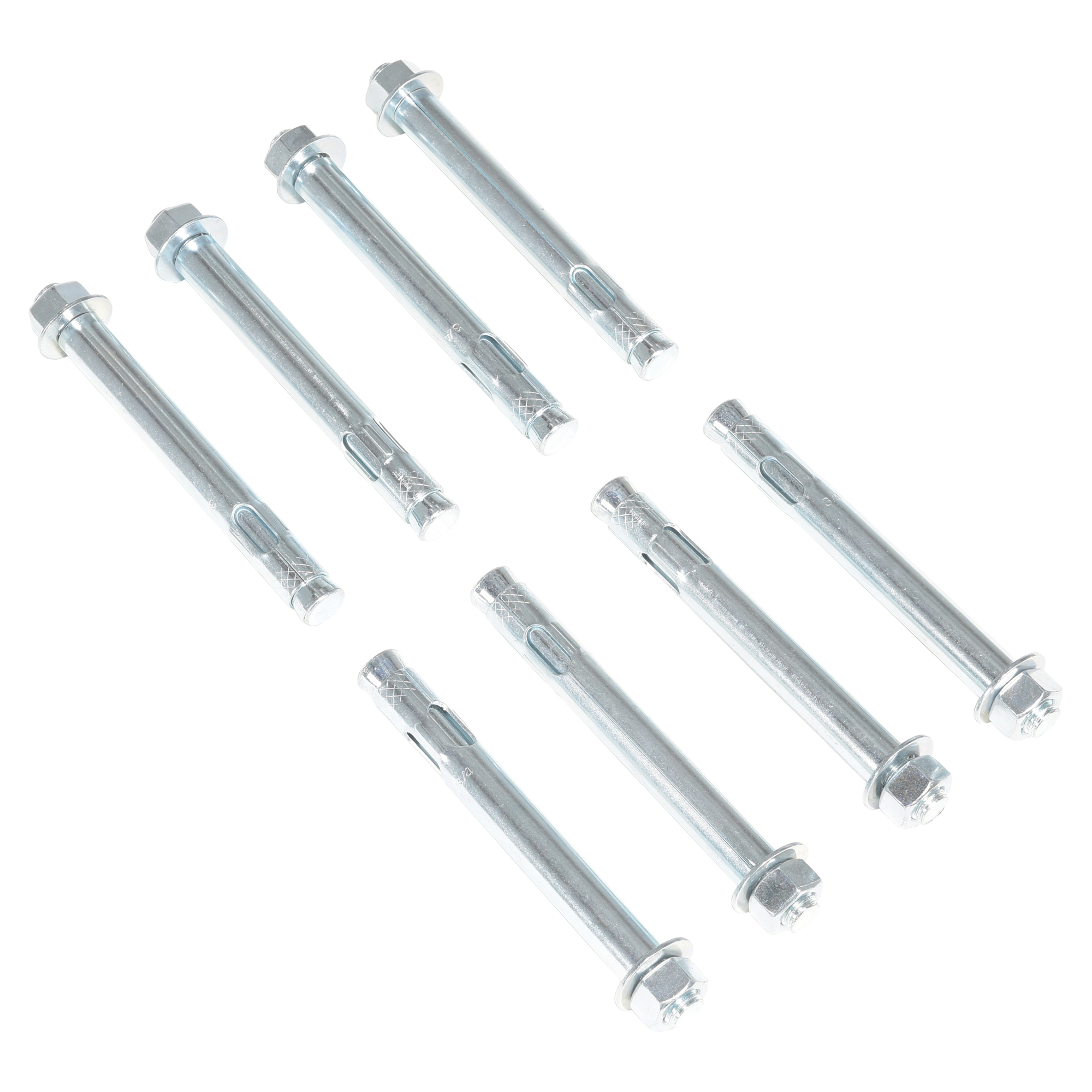 Vestil Steel Concrete Anchor Bolts - 0.75in. x 6in., Zinc Plated, 8 Pk., Model# AS-346-8PK