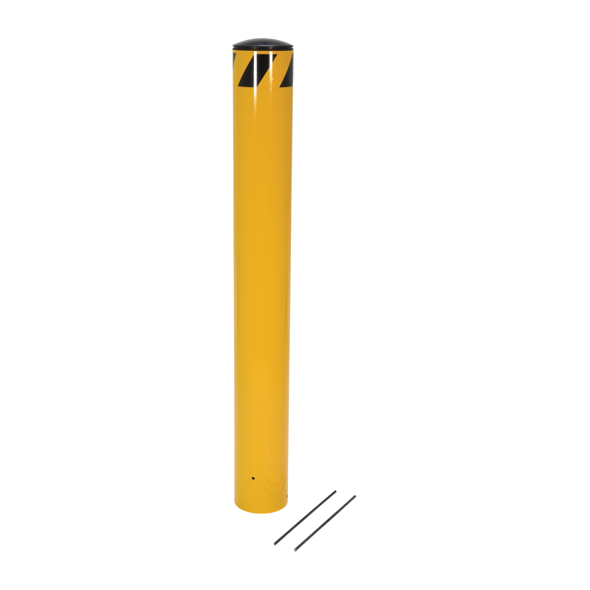 Vestil Pour-In-Place Bollard - 72in. x 5.5in., 82in. Height, Powder-Coated Steel, Safety Yellow, Model# BOLPP-72-5.5