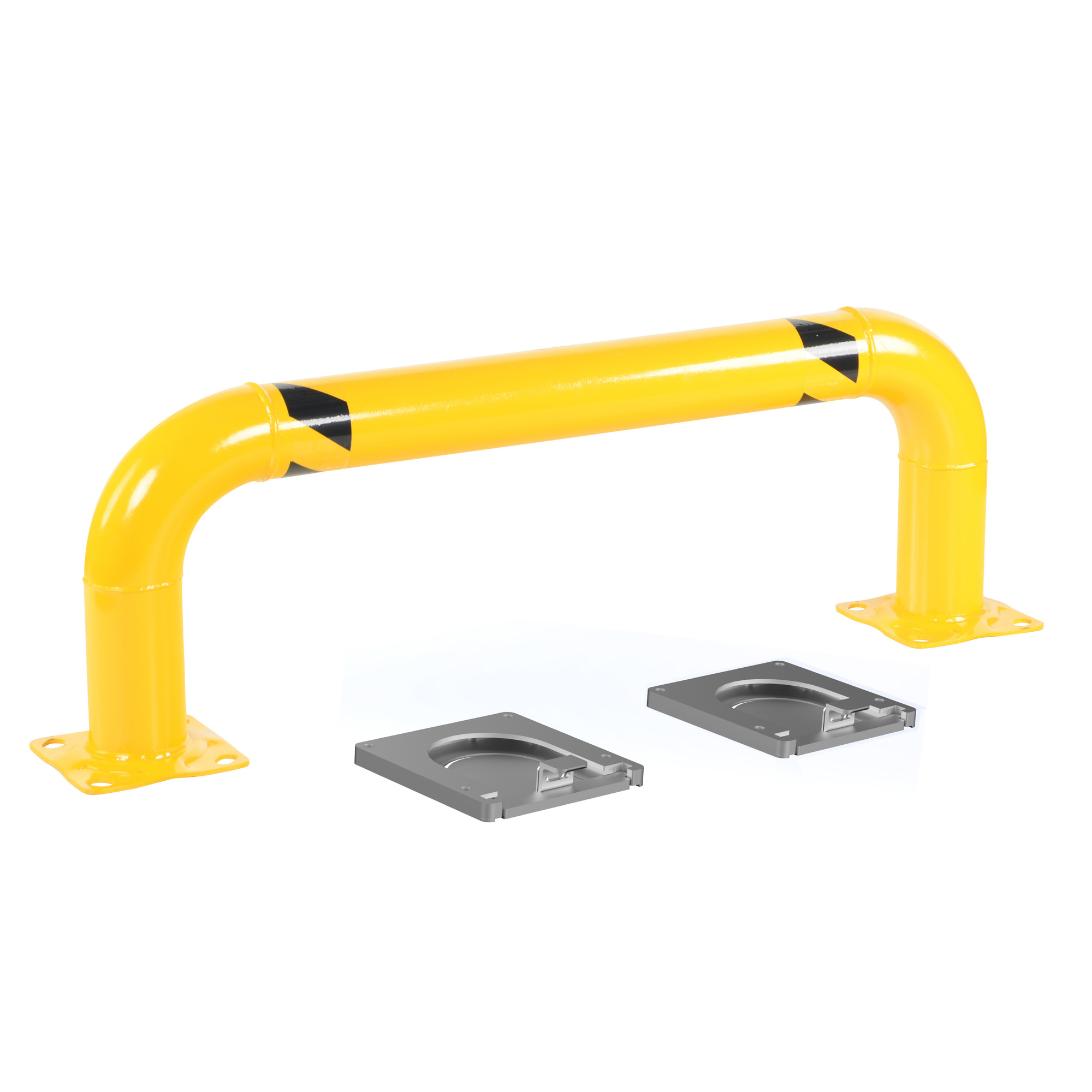 Vestil Steel Low-Profile Removable Rack Guard — 8in. x 51.5in. x 16in., Yellow, Model# LPRO-RF-48-16-4