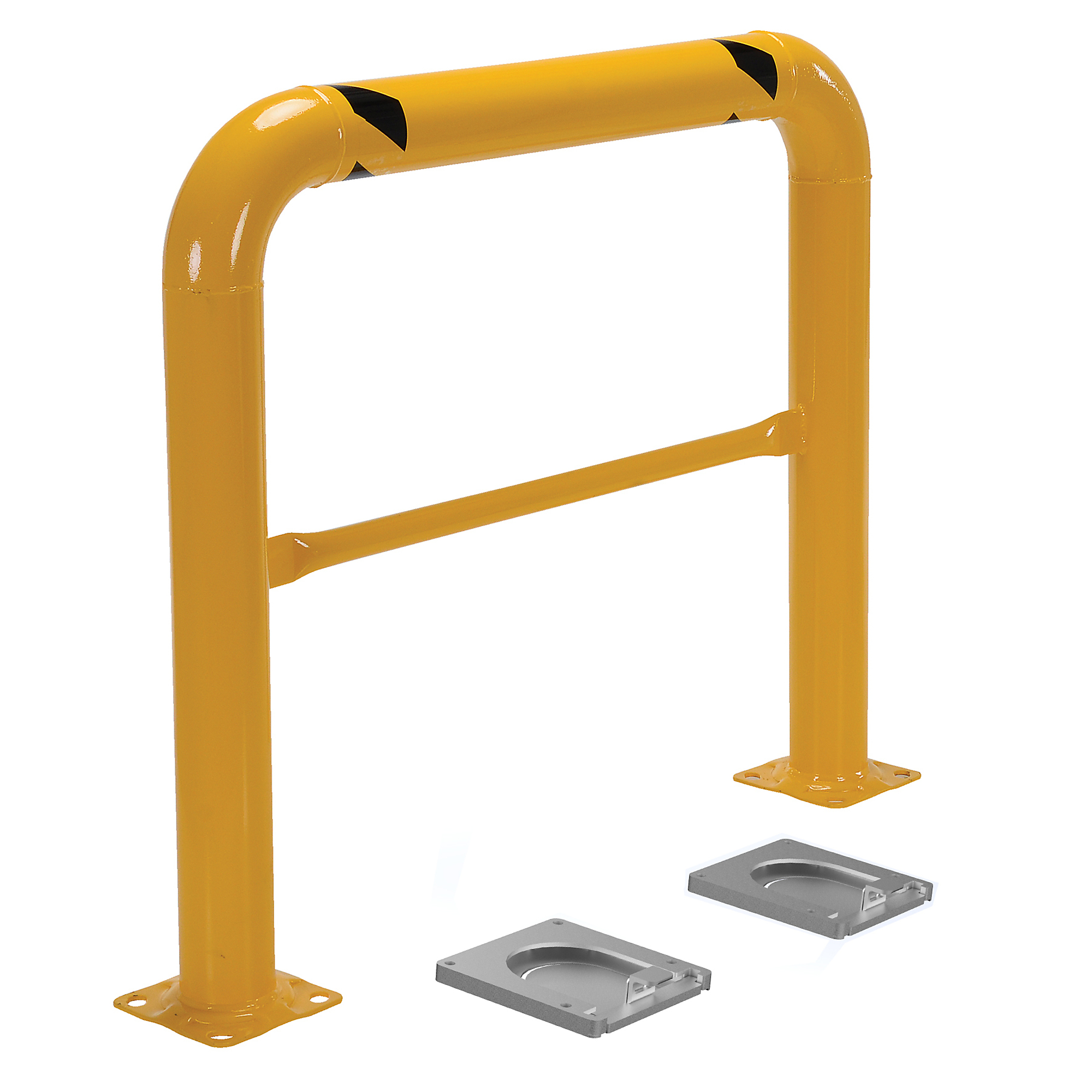 Vestil Removable High Profile Rack Guard - 48in. x 42in., Heavy-Duty Steel, Yellow, Model# HPRO-RF-48-42-4