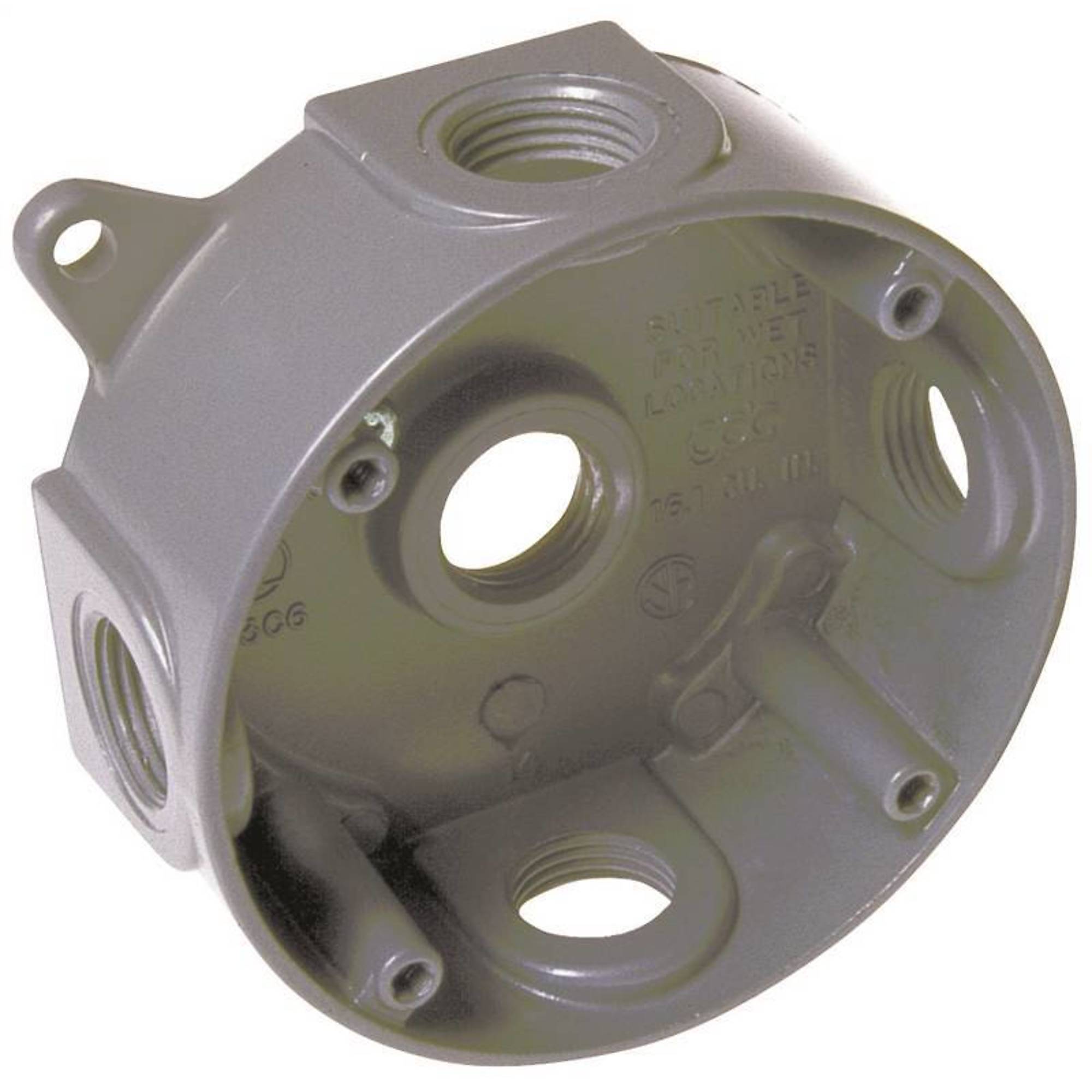 Hubbell 4in. RND ALUM GRAY SPLICE BOX, Product Type Utility Box, Model ...