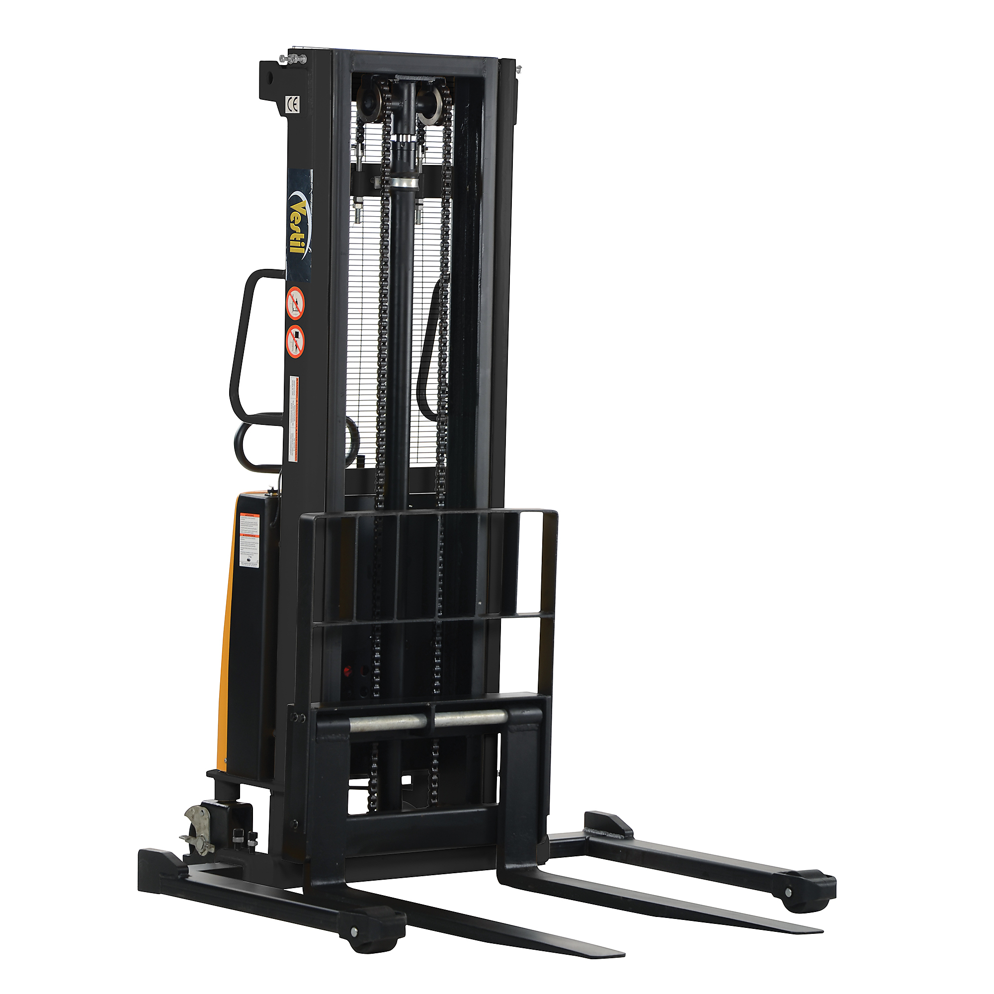 Vestil Adjustable Stacker with Powered Lift - 2000-Lb. Capacity, 118in. Raised Height, 2.125in. Lowered Height, Model# SL-118-AA