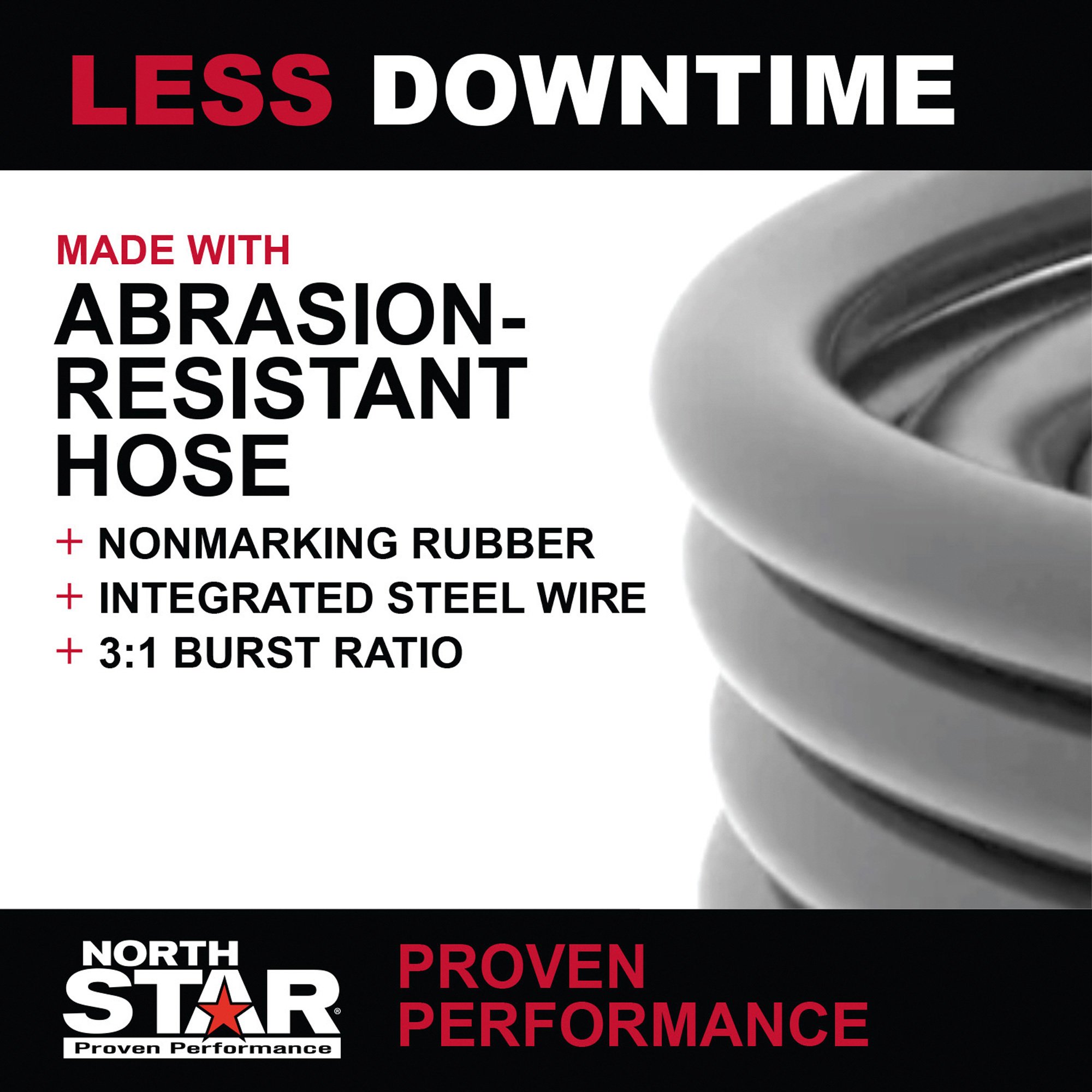 NorthStar Nonmarking Pressure Washer Hose, 4000 PSI, 100ft. x 3