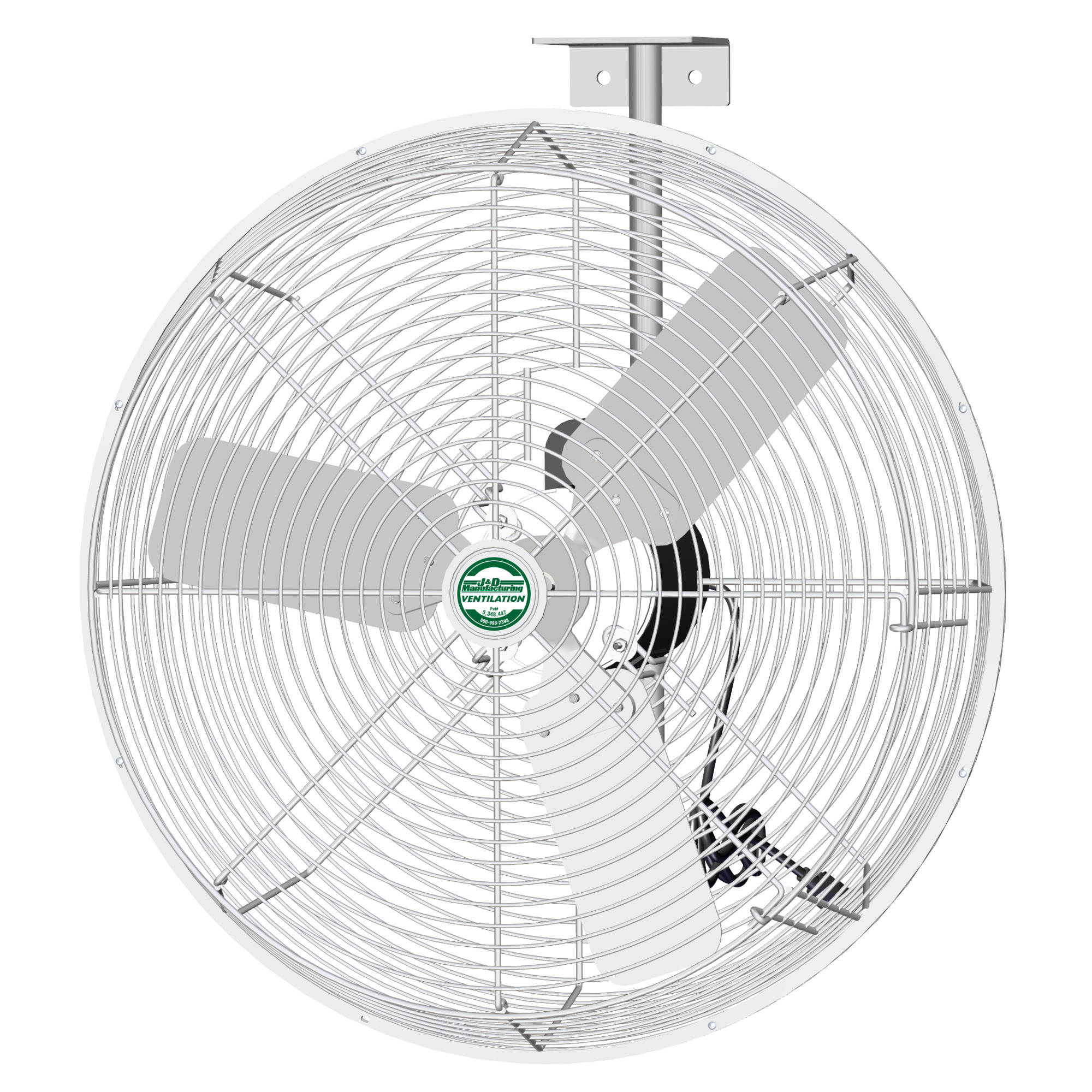J&D Mfg., Green Breeze, 24in. White 115V 1PH 1Spd, Drive Type Direct, Fan Diameter 24 in, Air Delivery 5250 cfm, Model# VBG24