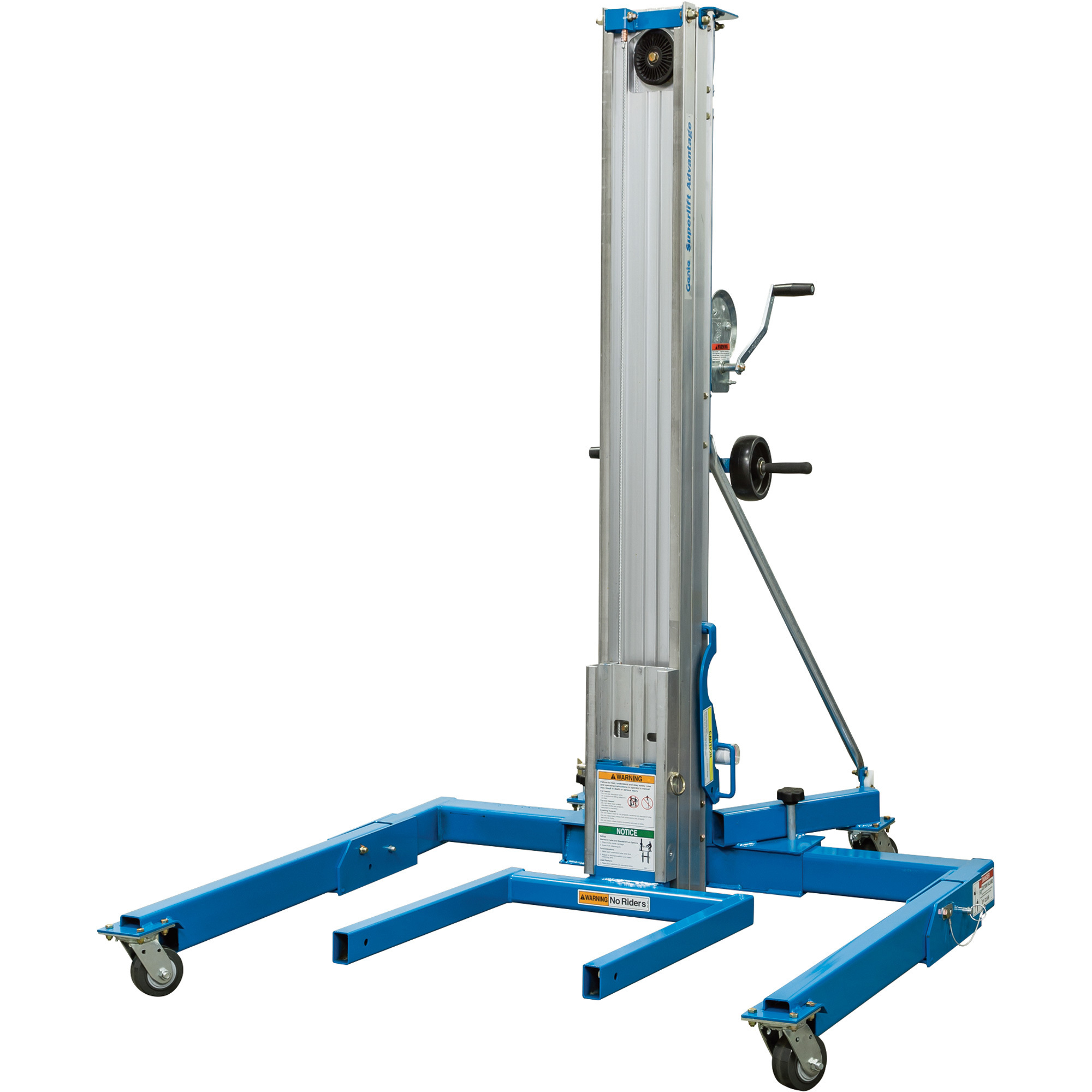 Genie Superlift Advantage Manaul Material Lift with Straddle Base, 12ft. Lift, 1,000-Lb. Capacity, Model# SLA-10 Straddle Base