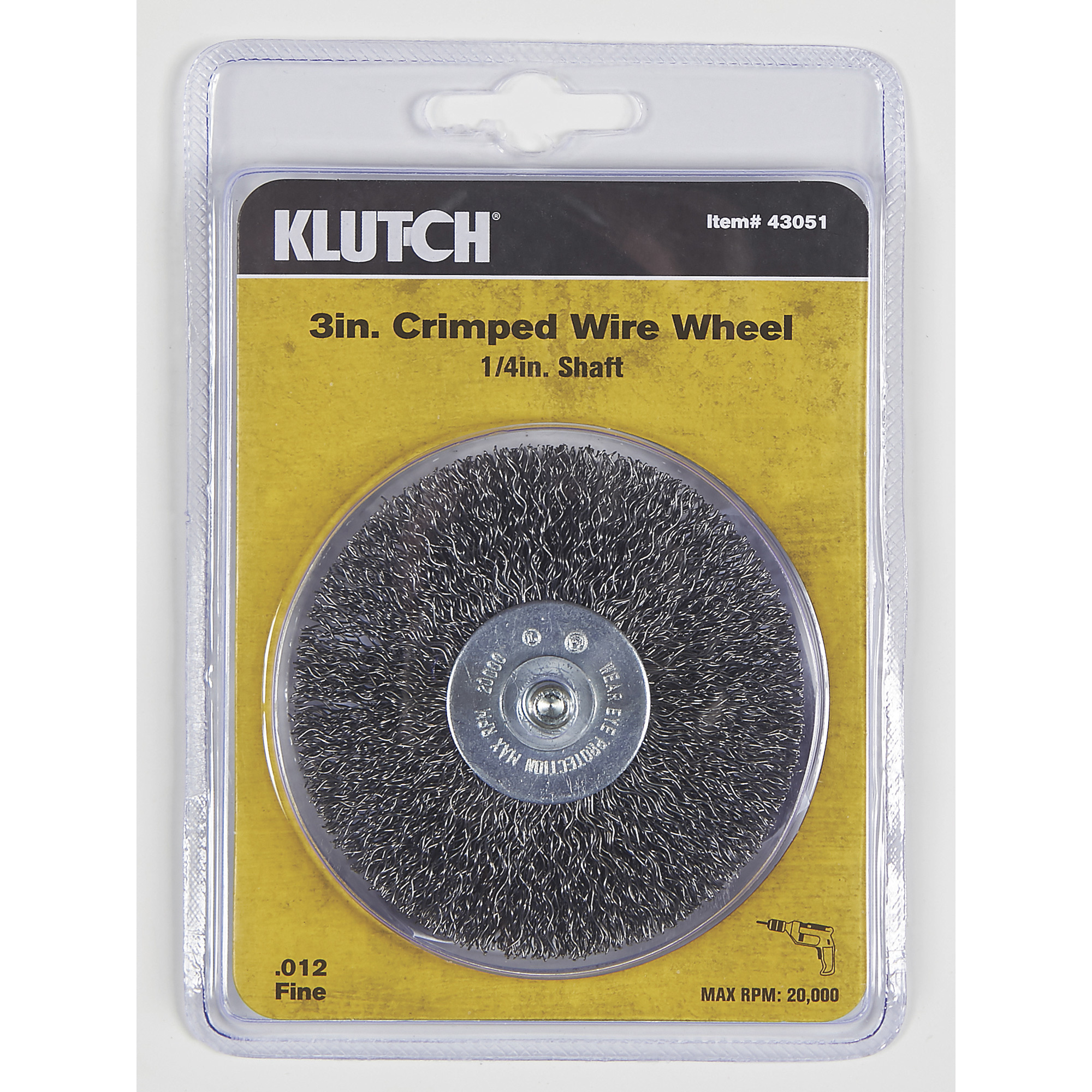 Klutch 3in. Crimped Fine Wire Wheel