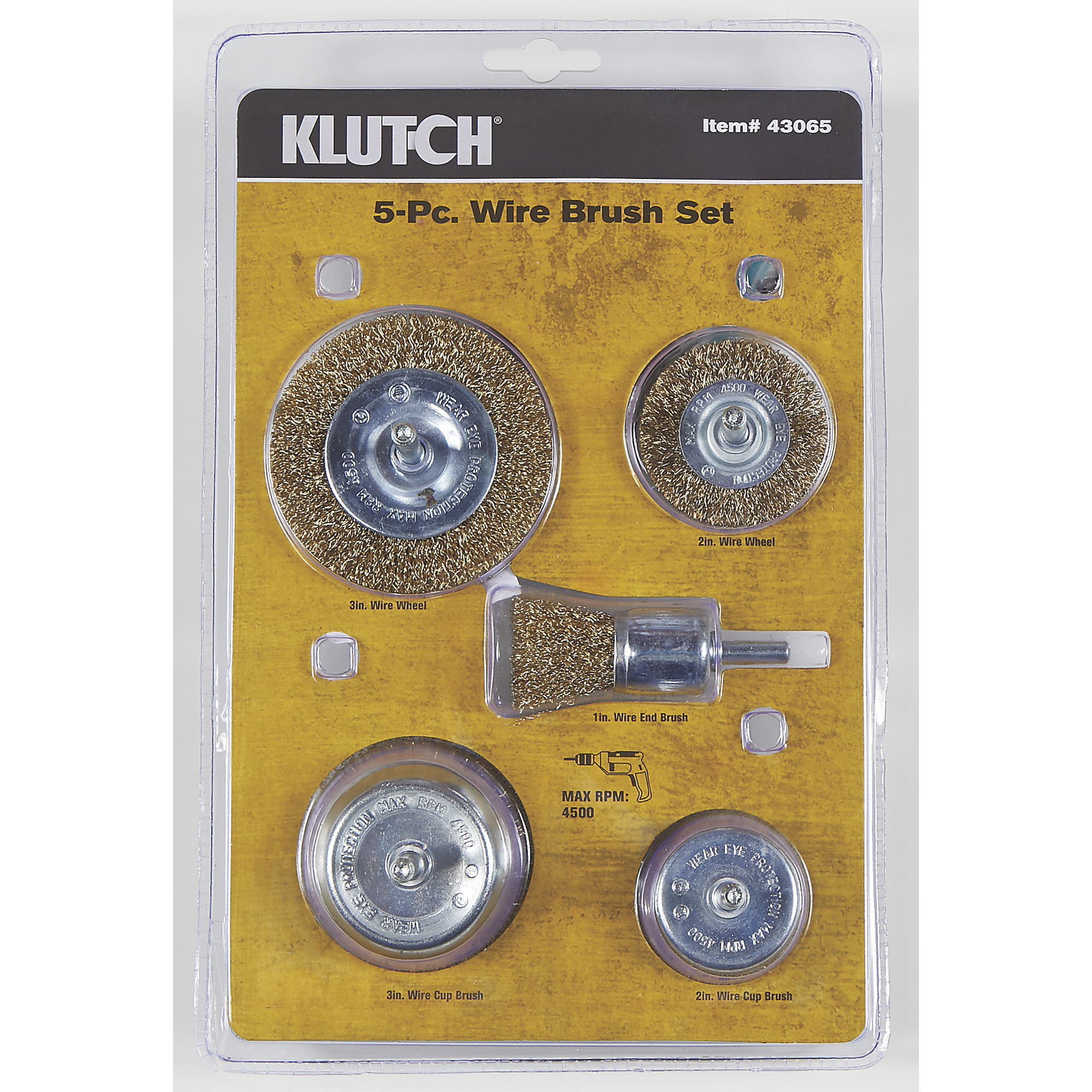 Klutch 5-Pc. Wire Brush Kit