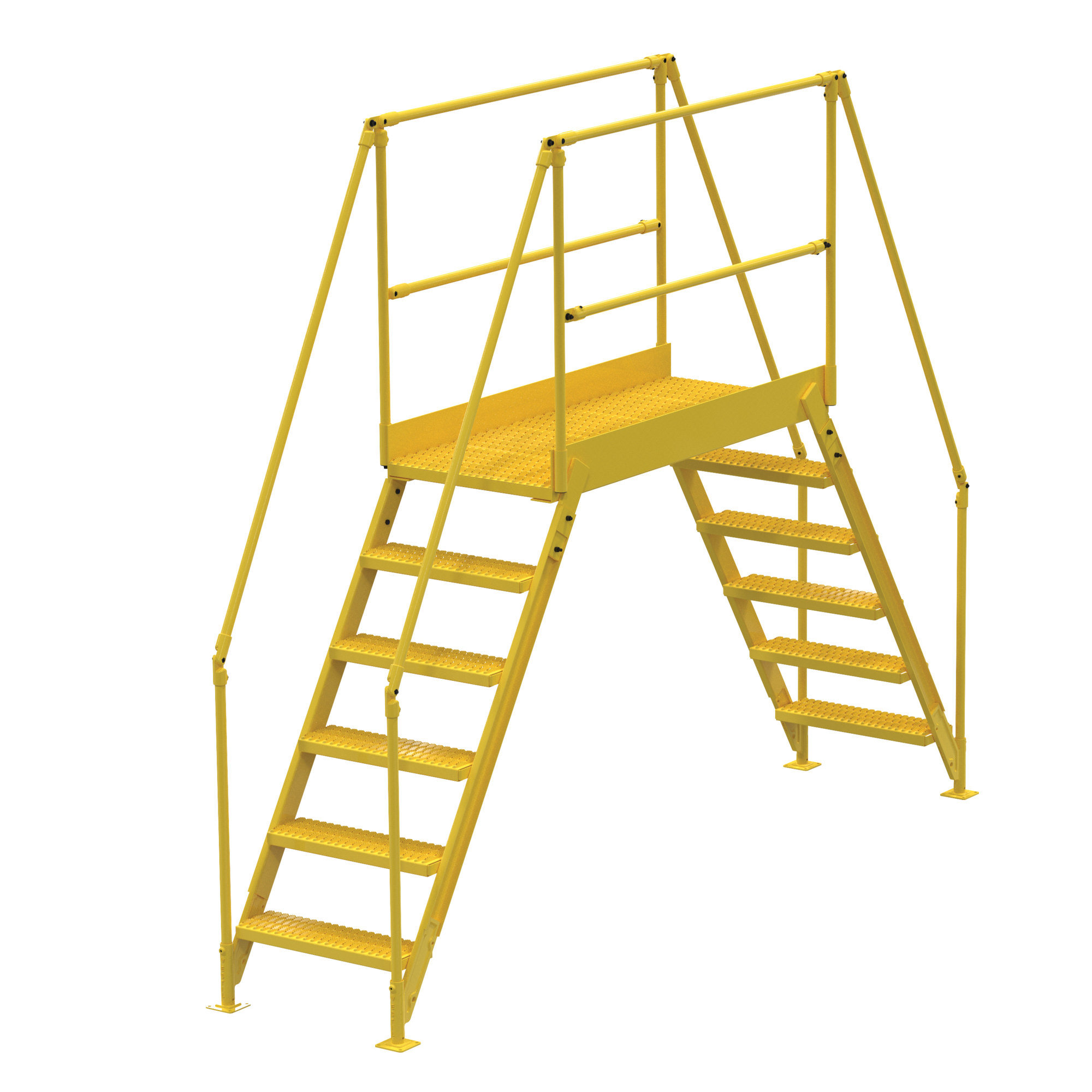 Vestil Crossover Ladder - 6 Steps, 23.5in. x 60in., 58.25in. Clearance Height, 500-Lb. Capacity, Powder-Coated Steel, Model# COL-6-56-44