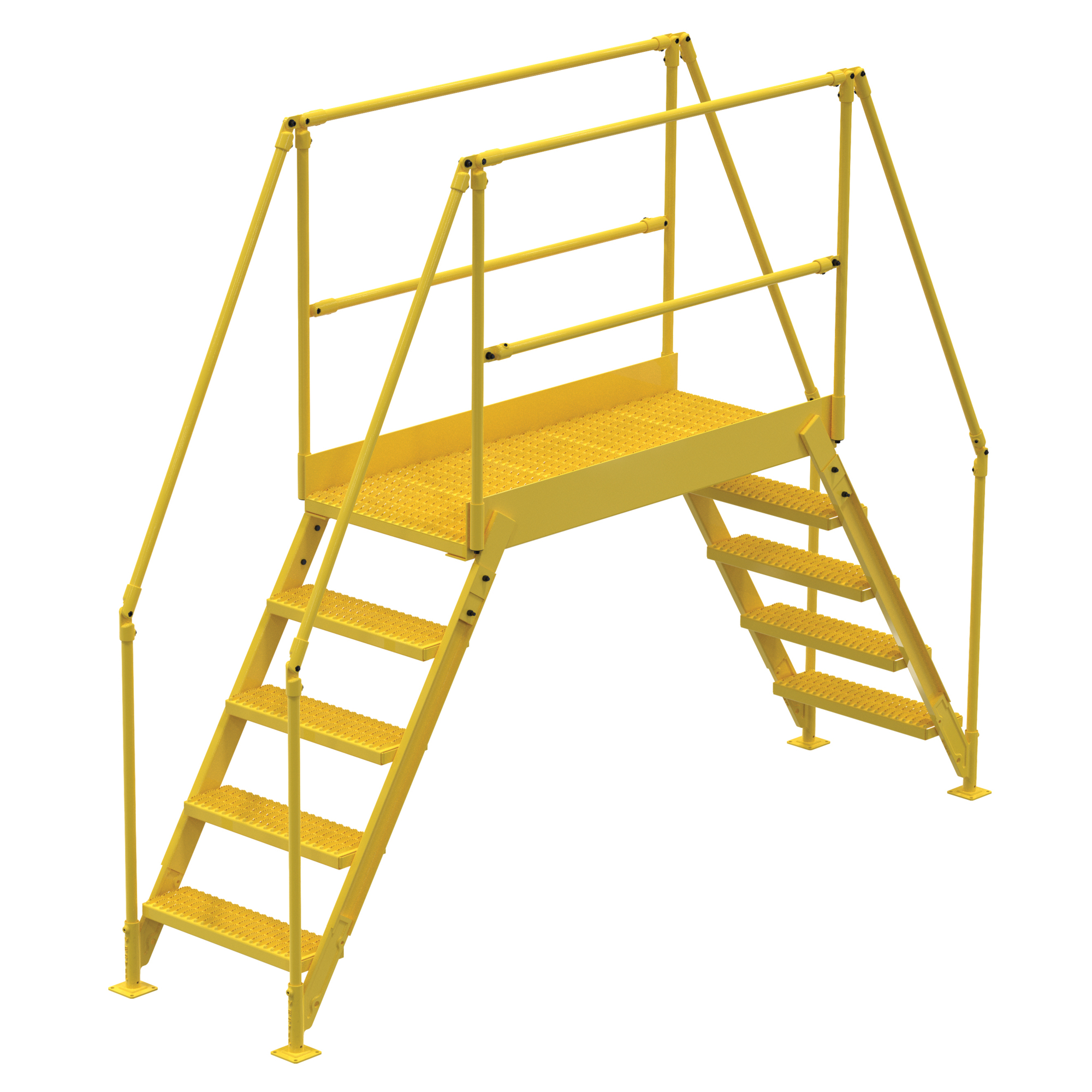 Vestil Crossover Ladder - 5 Steps, 23.5in. x 60in., 500-Lb. Capacity, 48.25in. Clearance Height, Powder-Coated Steel, Model# COL-5-46-44