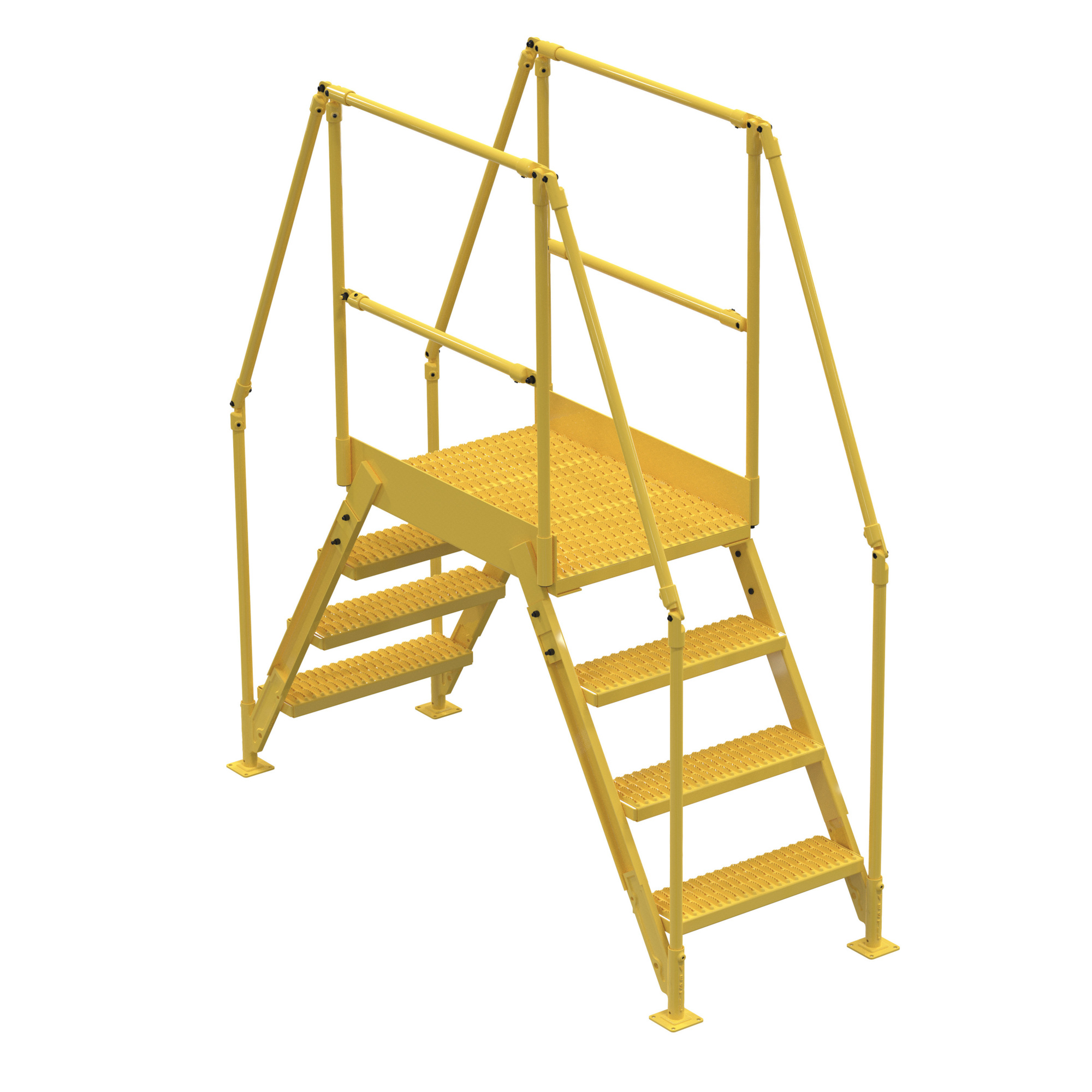 Vestil Crossover Ladder - 4 Steps, 23.5in. x 24in., 500-Lb. Capacity, 38.25in. Clearance Height, Powder-Coated, Model# COL-4-36-14