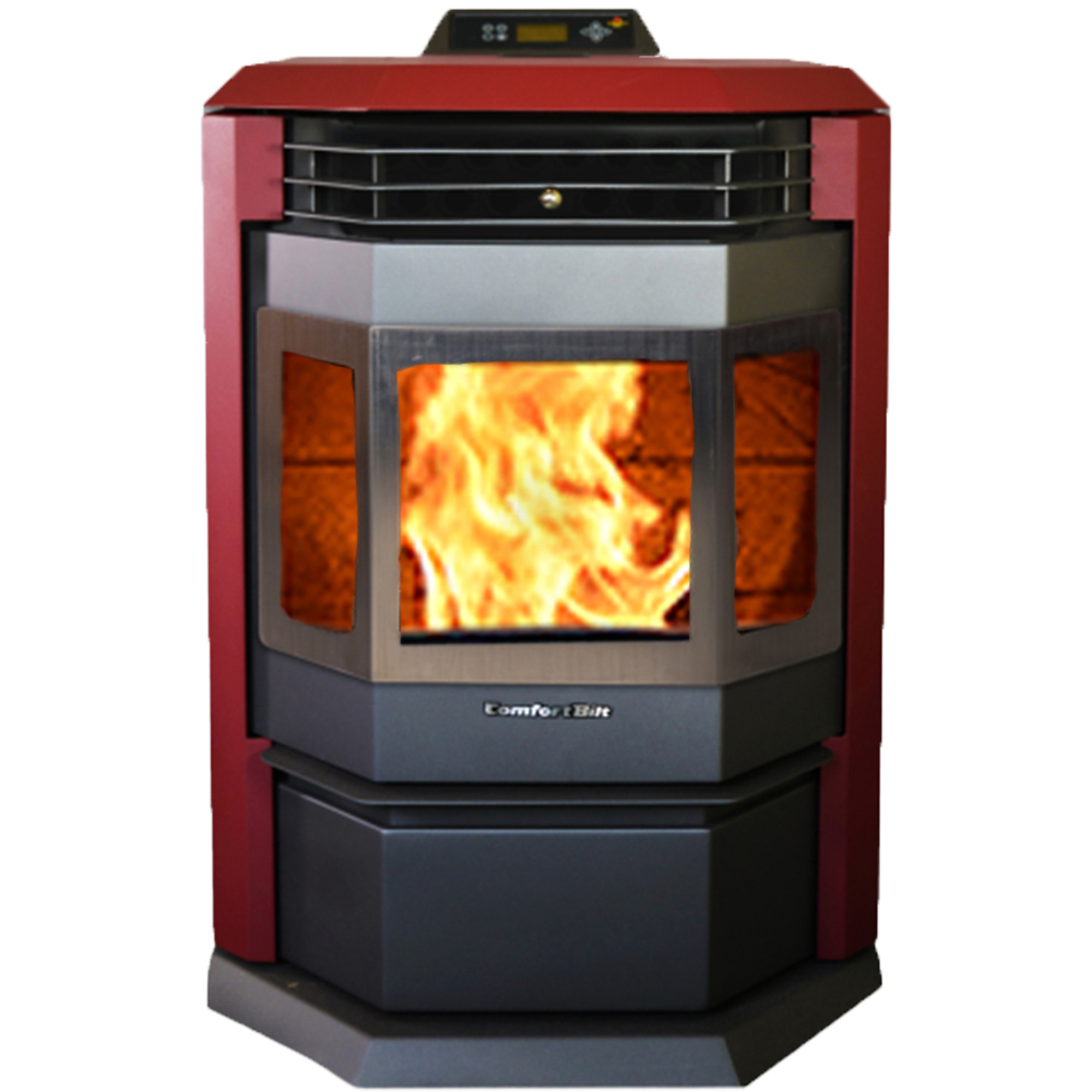 ComfortBilt, Pellet Stove, Heat Output 41000 Btu/hour, Heating Capability 2800 ft², Model# HP22-Burgundy-SS