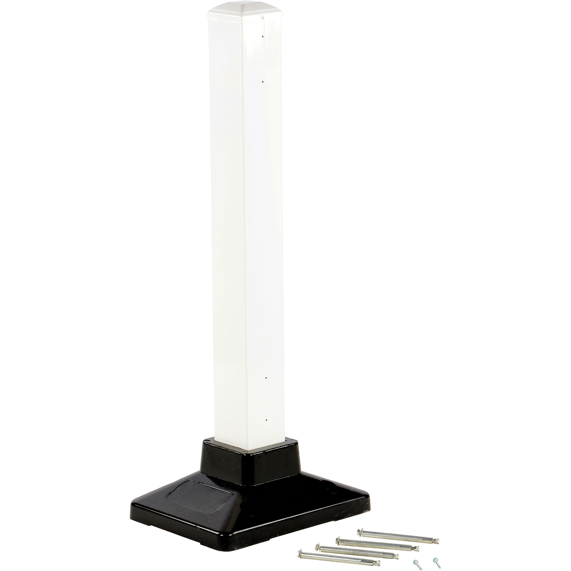 Vestil Semi-Permanent Barrier Post with Base - 39in.H, Steel, Powder-Coat Finish, Model# SPR-POST-W