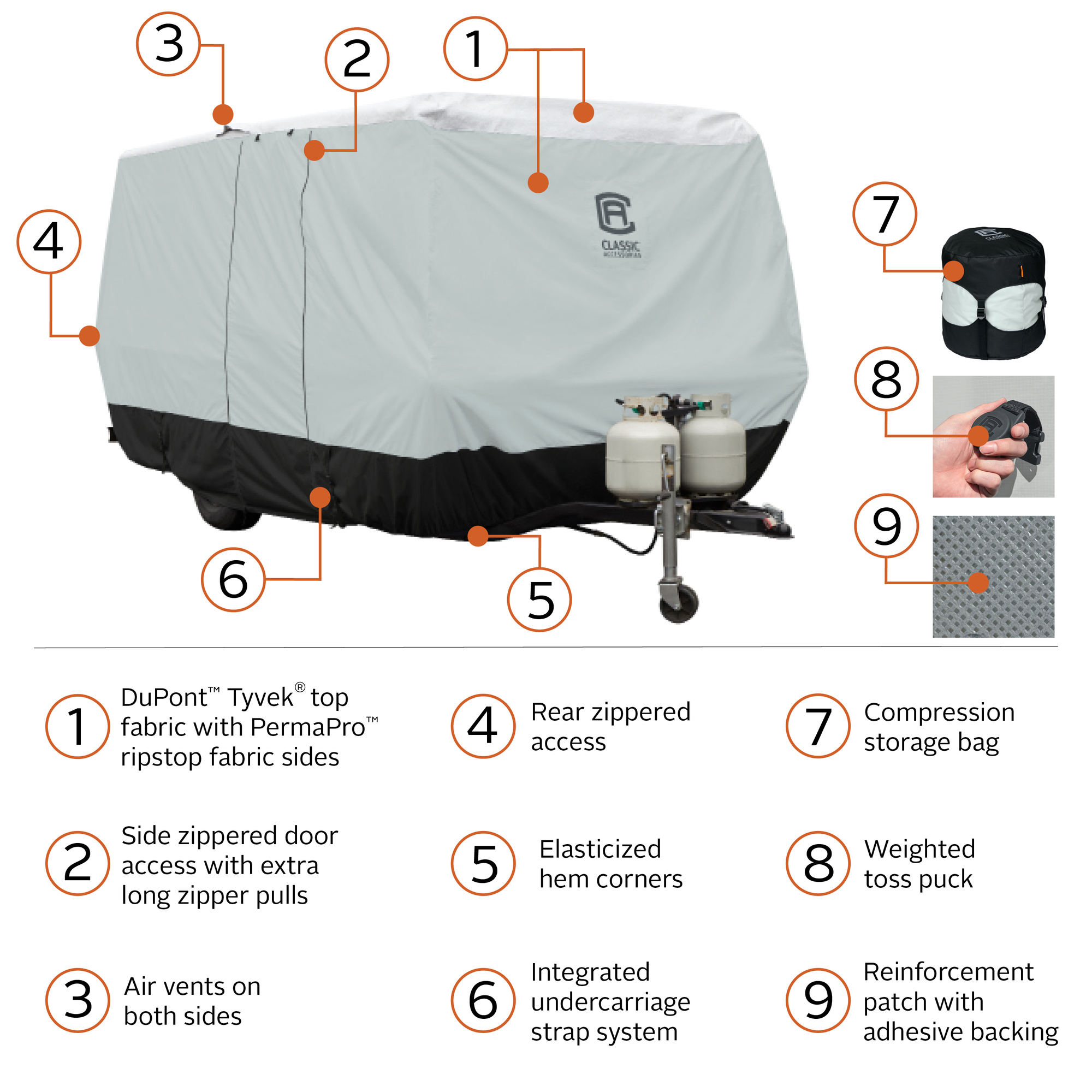Classic Accessories, RV SkyShield Molded Fiberglass Travel Trailer