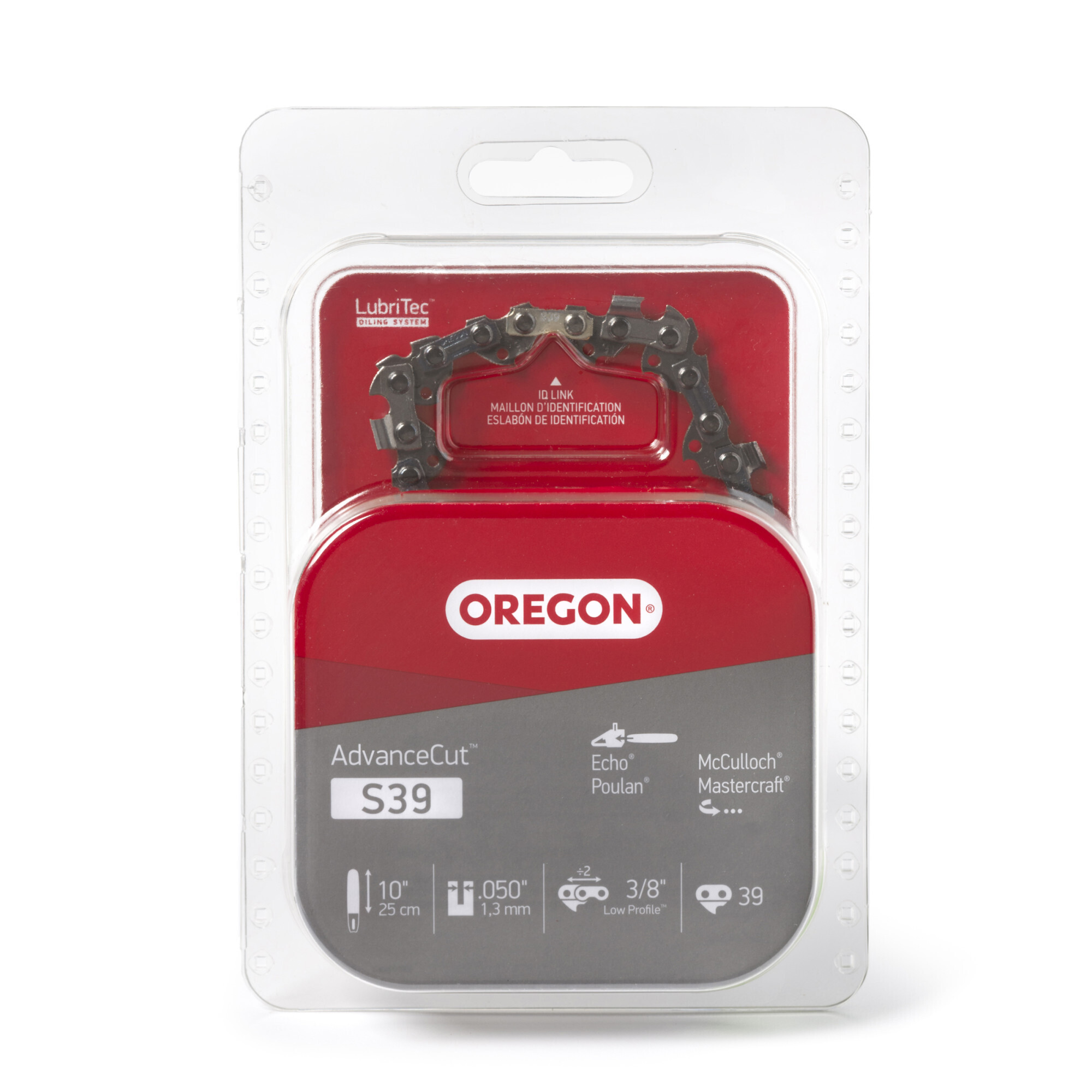 Oregon, ControlCut Chainsaw Chain, Bar Length 1 in, Chain Pitch 3/8 in, Model# S39