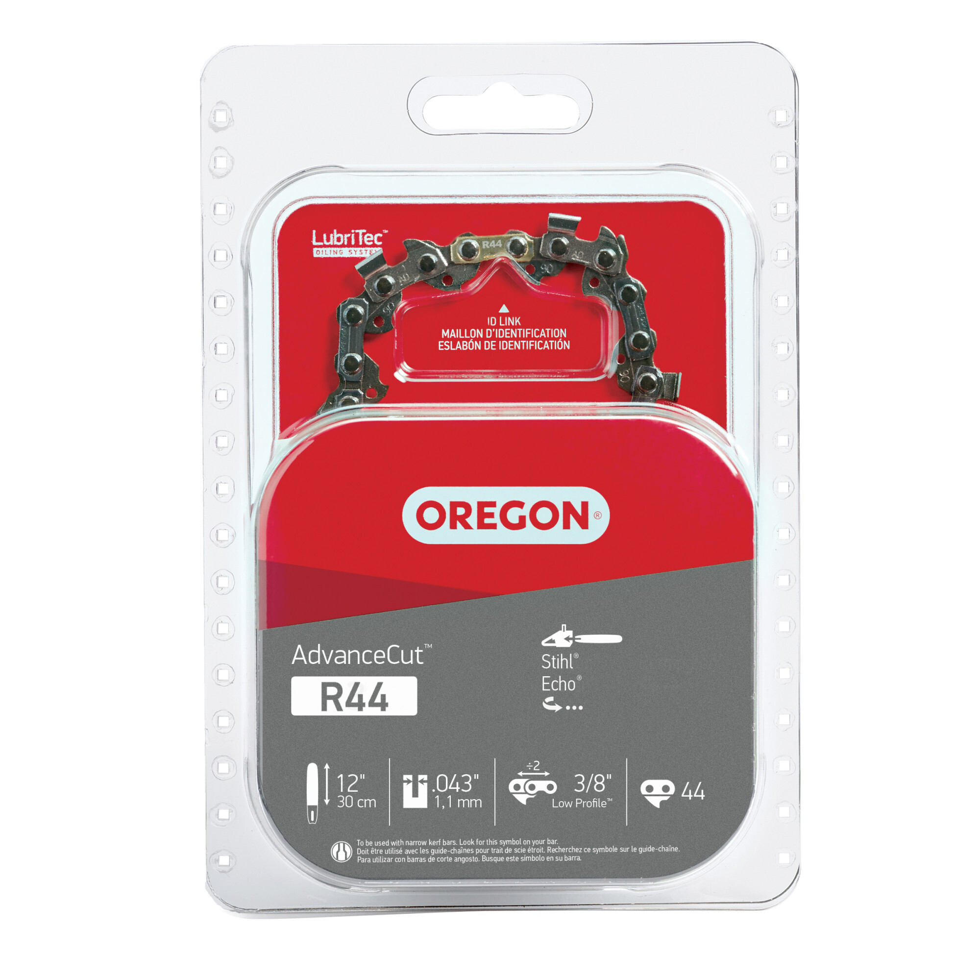 Oregon, AdvanceCut Chainsaw Chain, Bar Length 12 in, Chain Pitch 3/8 in ...