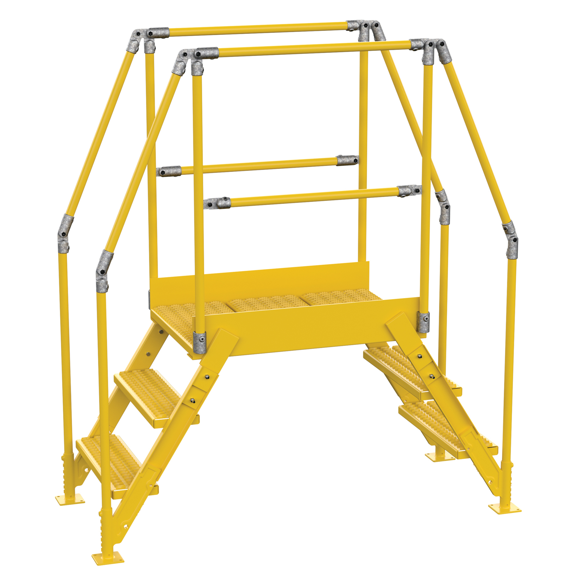 Vestil Cross-Over Ladder - 3 Step, 28.25in. Clearance Height, 500-Lb. Capacity, Powder Coat Finish, Model# COL-3-26-23
