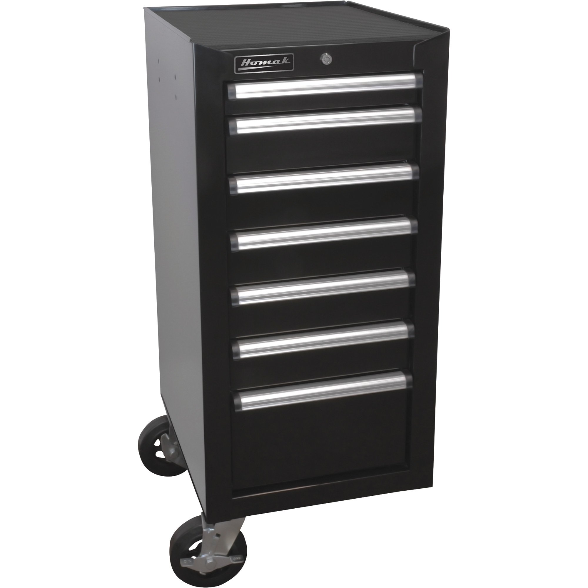 Homak H2Pro 18in. 7-Drawer Side Cabinet — Black, Model# BK08018070
