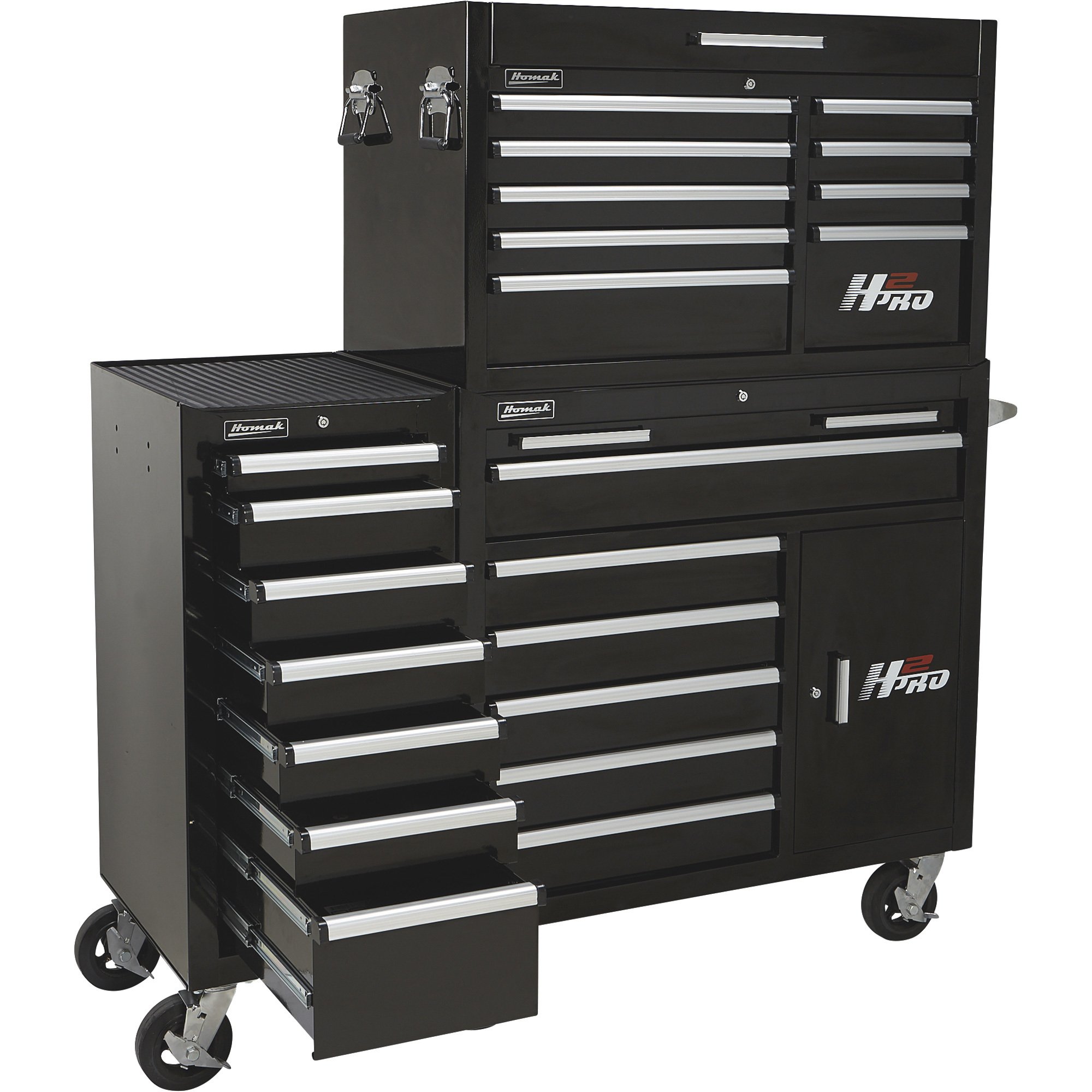 Homak H2Pro 18in. 7-Drawer Side Cabinet — Black, Model# BK08018070