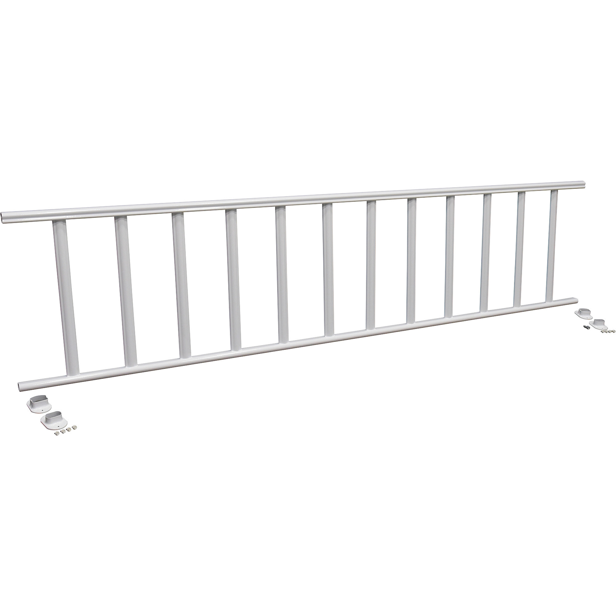Vestil Semi-Permanent Safety Railing - 10ft. Length, Galvanized Steel, Powder-Coat Finish, Model# SPR-120-W