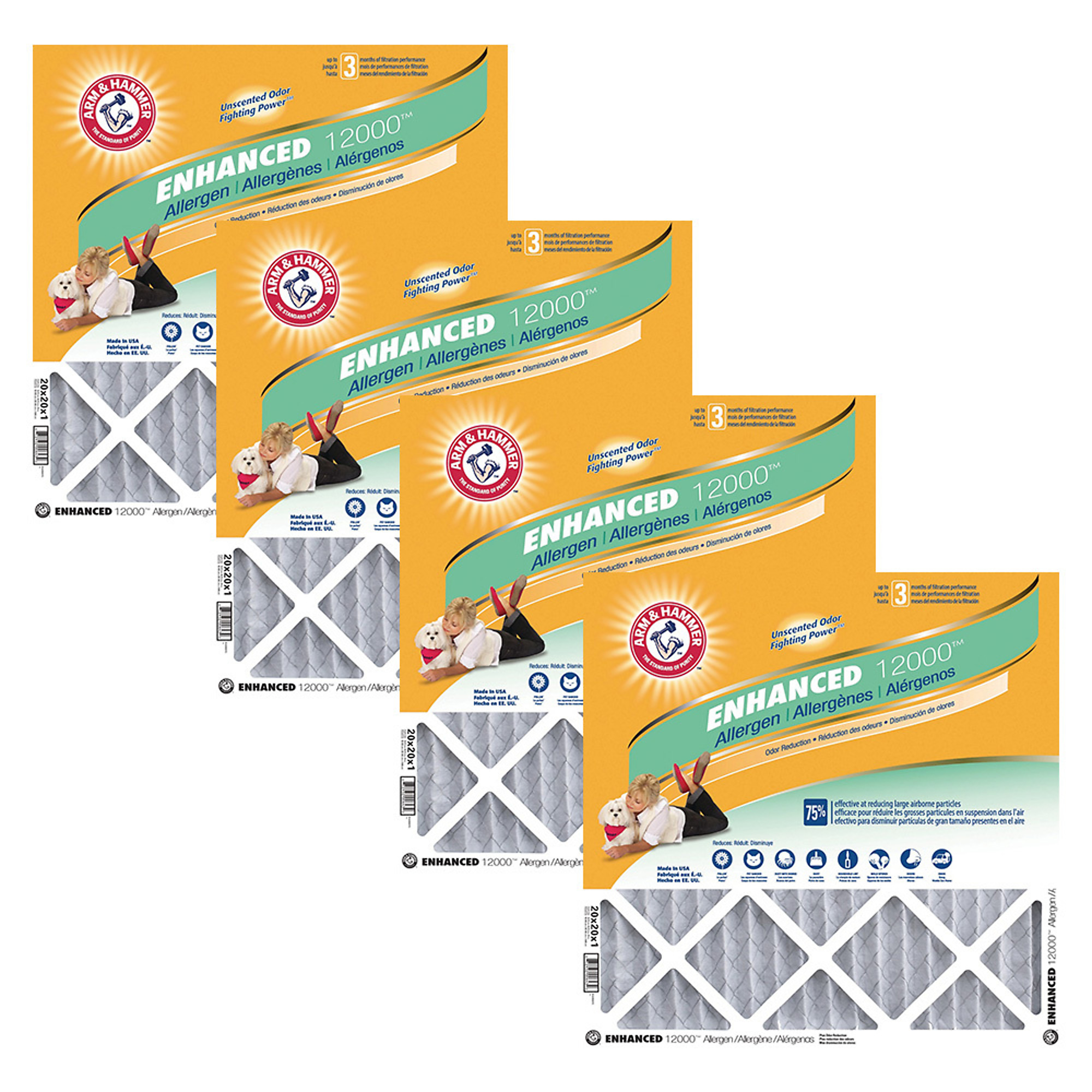 Arm & Hammer Furnace Air Filter, 11.75in. x 23.75in., Model# KA12X24X1_4