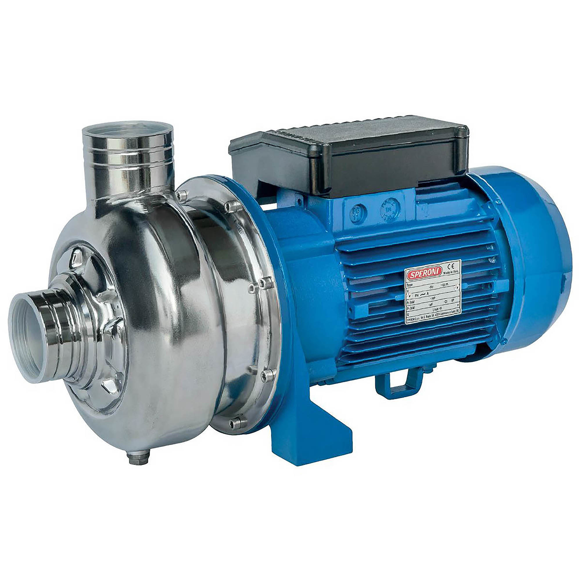 Speroni, Dirty water Stainless Steel Centifugal, Max. Flow 14220 GPH, Horsepower 2 HP, Port Size 2 in, Model# WX300-A/1.5 220 3 ph 60 HZ