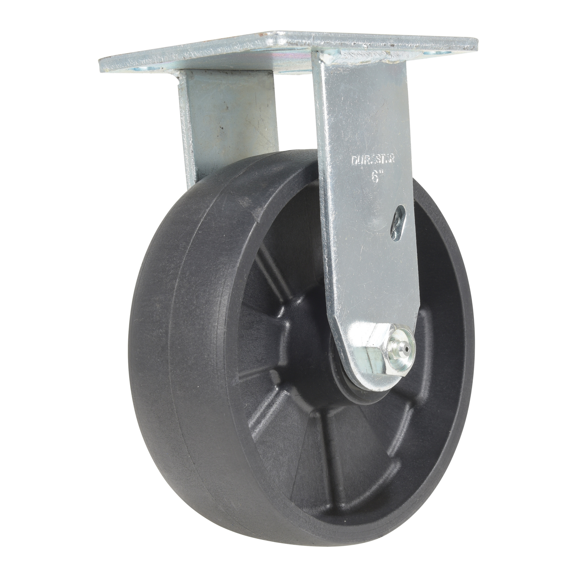 Vestil Nylon Rigid Caster - 6in. x 2in., 1200-Lb. Capacity, Glass Filled Nylon, Black, Model# CST-VE-6X2GFN-R