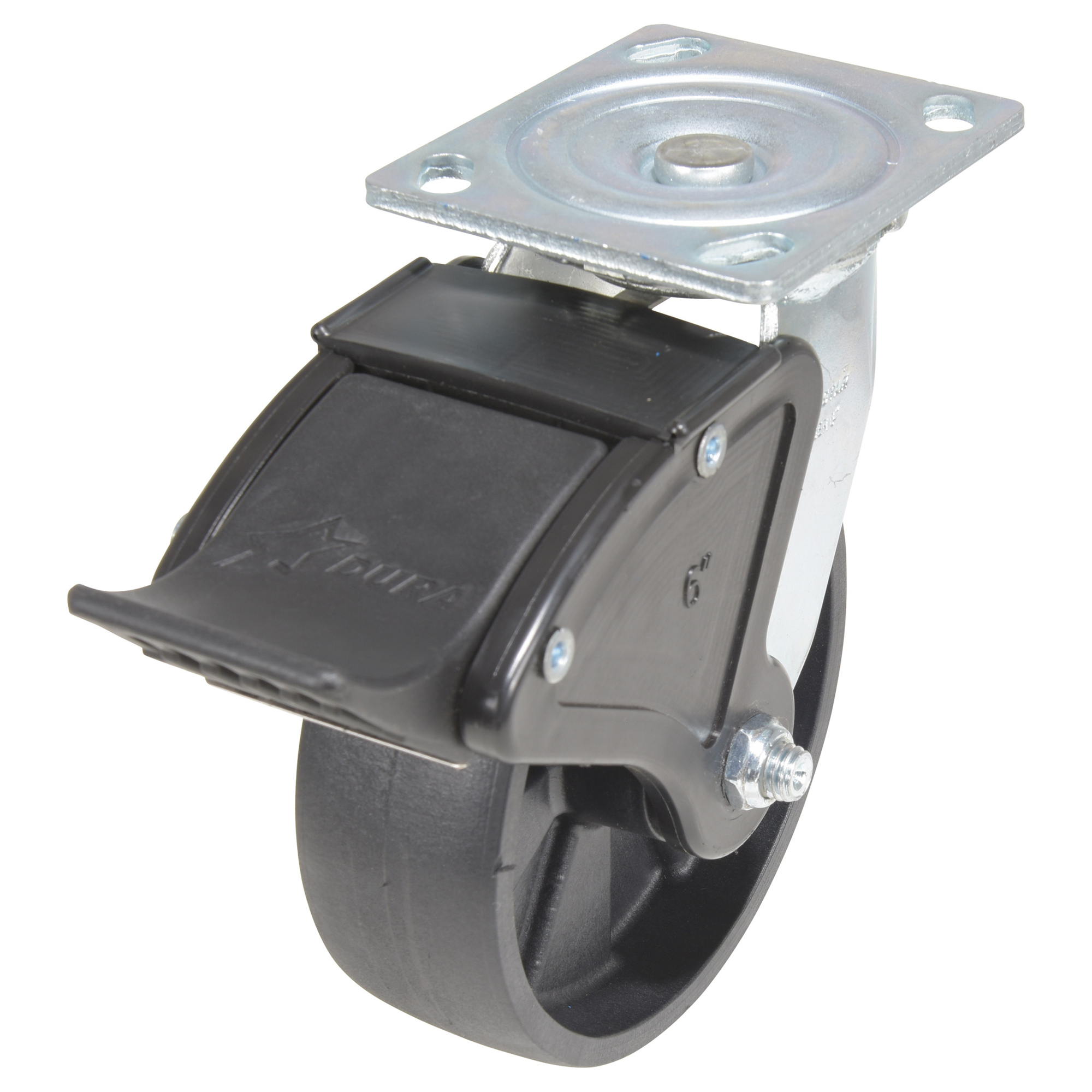 Vestil Glass Filled Nylon Swivel With Total Brake Caster 6 In. Diameter x 2 In. Width 1200 Lb. Capacity Black