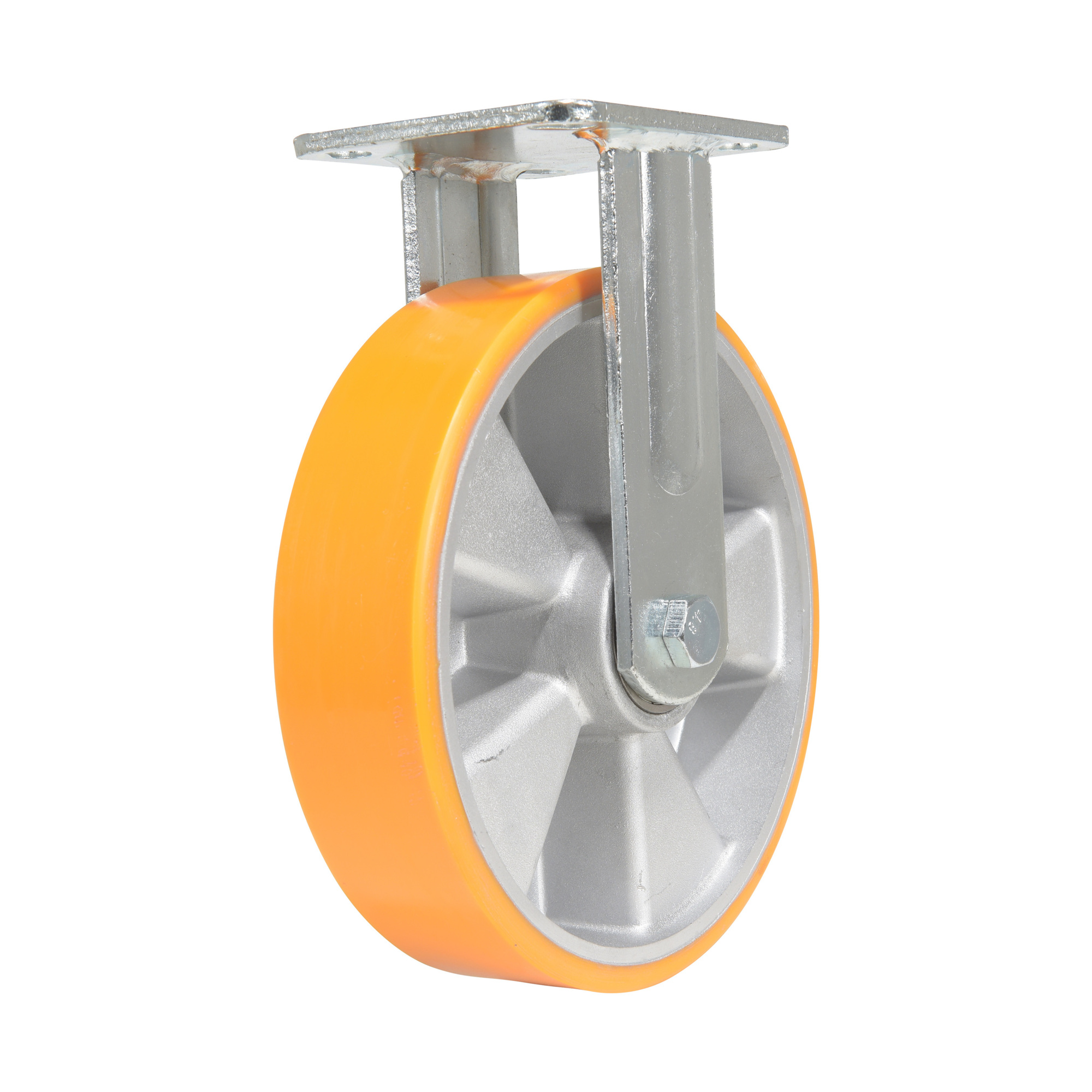 Vestil Rigid Caster - 8in., Polyurethane, Zinc-Plated, Model# CST-VE-8X2PUA-R