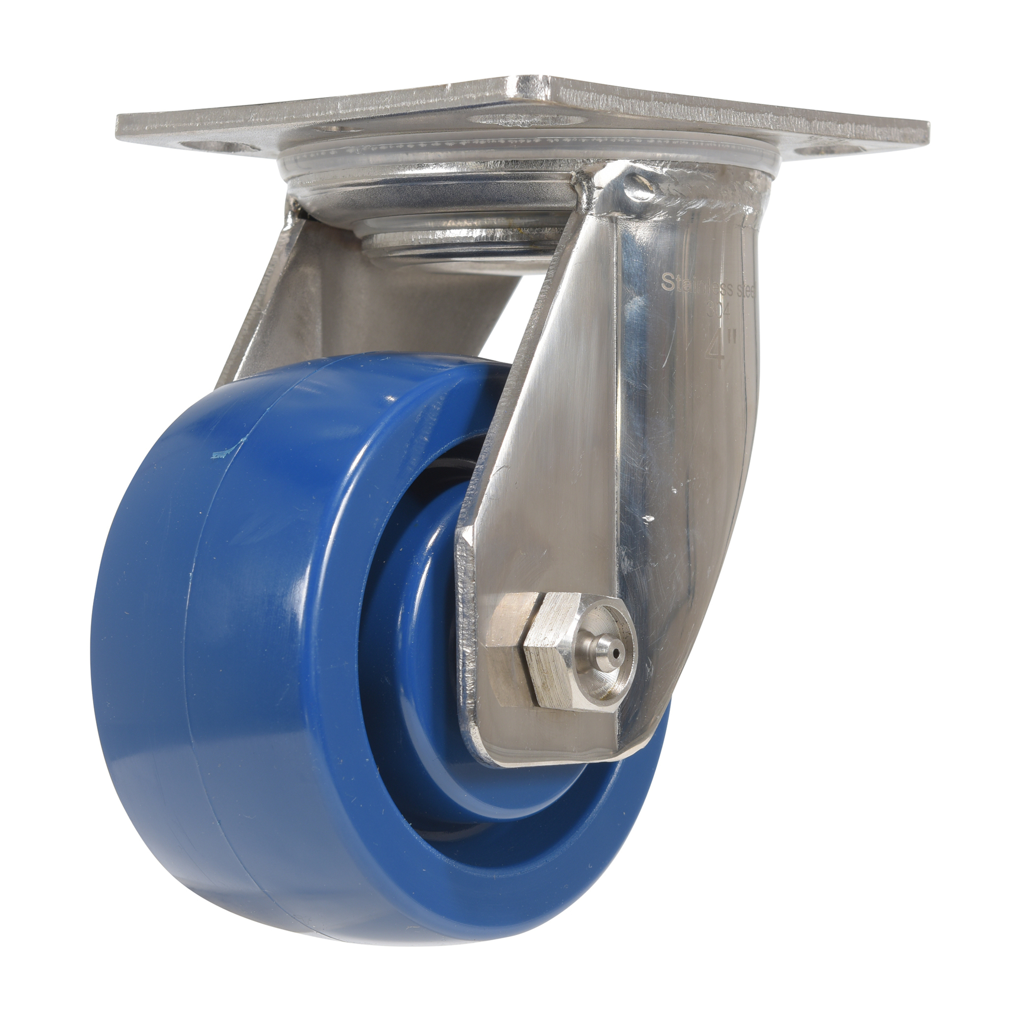 Vestil Poly Swivel Caster - 4in. x 2in., 800 Lb. Capacity, Non-Marking, Blue, Model# CST-F-SS-4X2SP-S