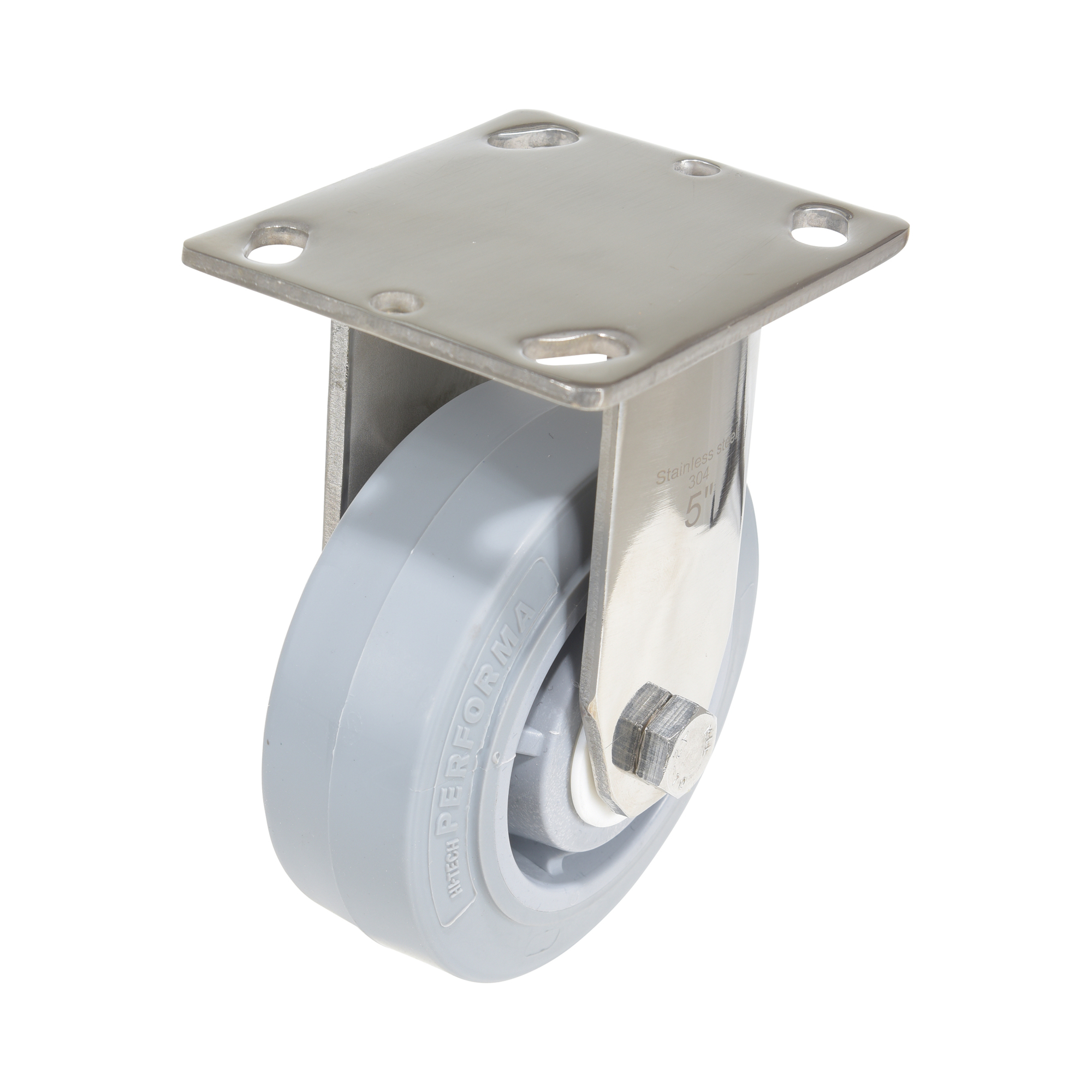 Vestil Thermoplastic Rubber Rigid Caster 5 In. Diameter x 2 In. Width 500 Lb. Capacity Gray