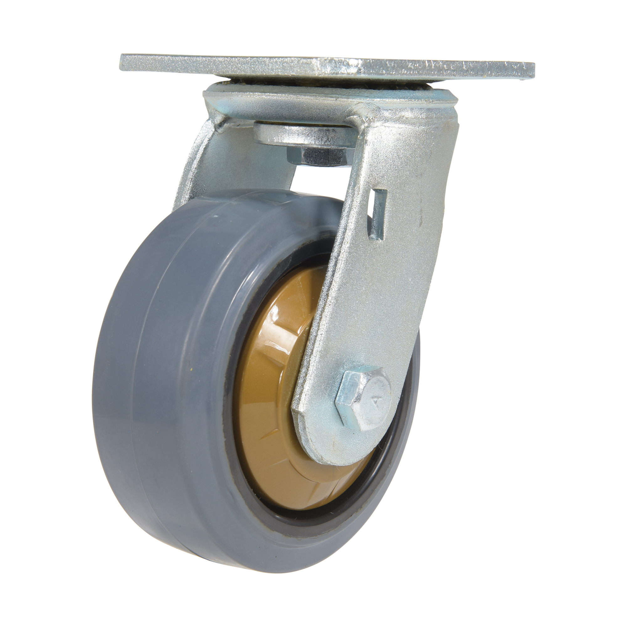 Vestil Rubber Swivel Caster - 5in. x 2in., 661-Lb. Capacity, Non-Marking, Gray, Model# CST-KSM-5X2MR-S