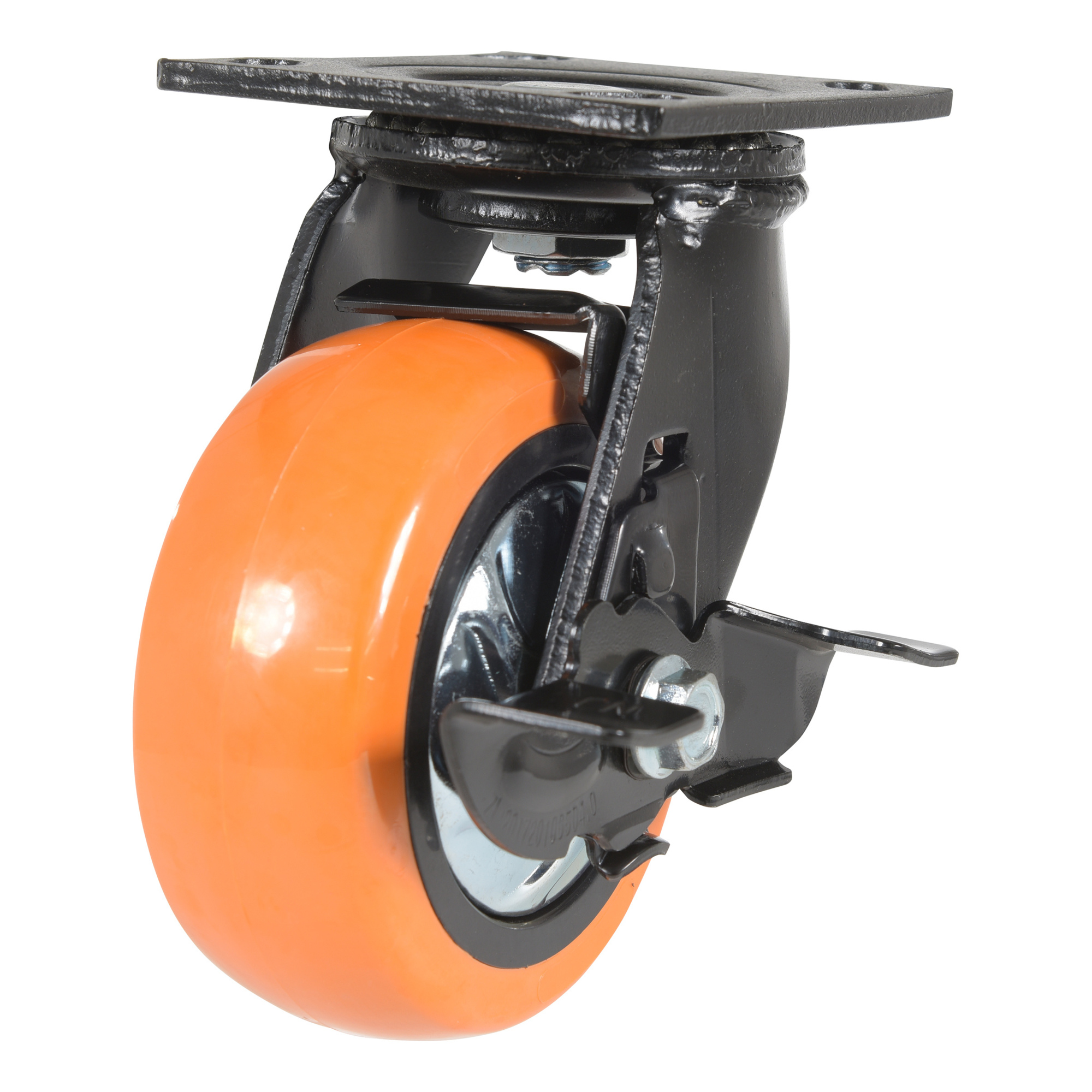 Vestil Poly Swivel Caster with Brake - 5in. Diameter, 639-Lb. Capacity, Non-Marking, Model# CST-E6-5X2PUP-SWB