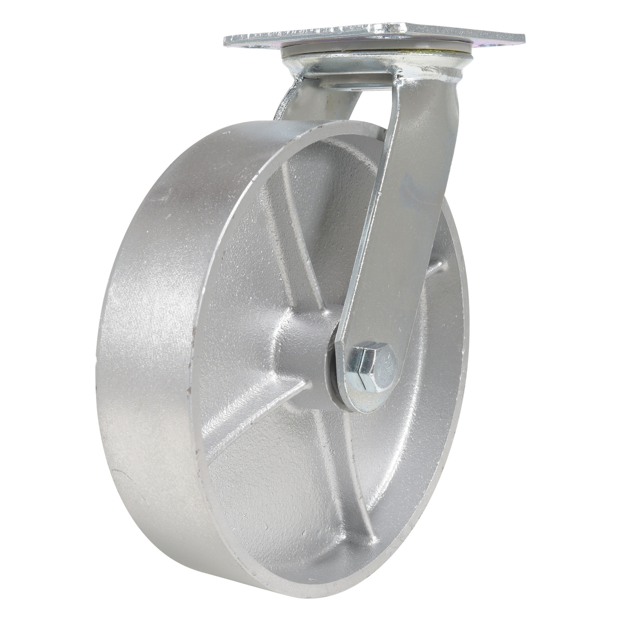 Vestil Cast Iron Swivel Caster - 8in. x 2in., 1760-Lb. Capacity, Zinc Plated, Model# CST-VE-8X2CI-S