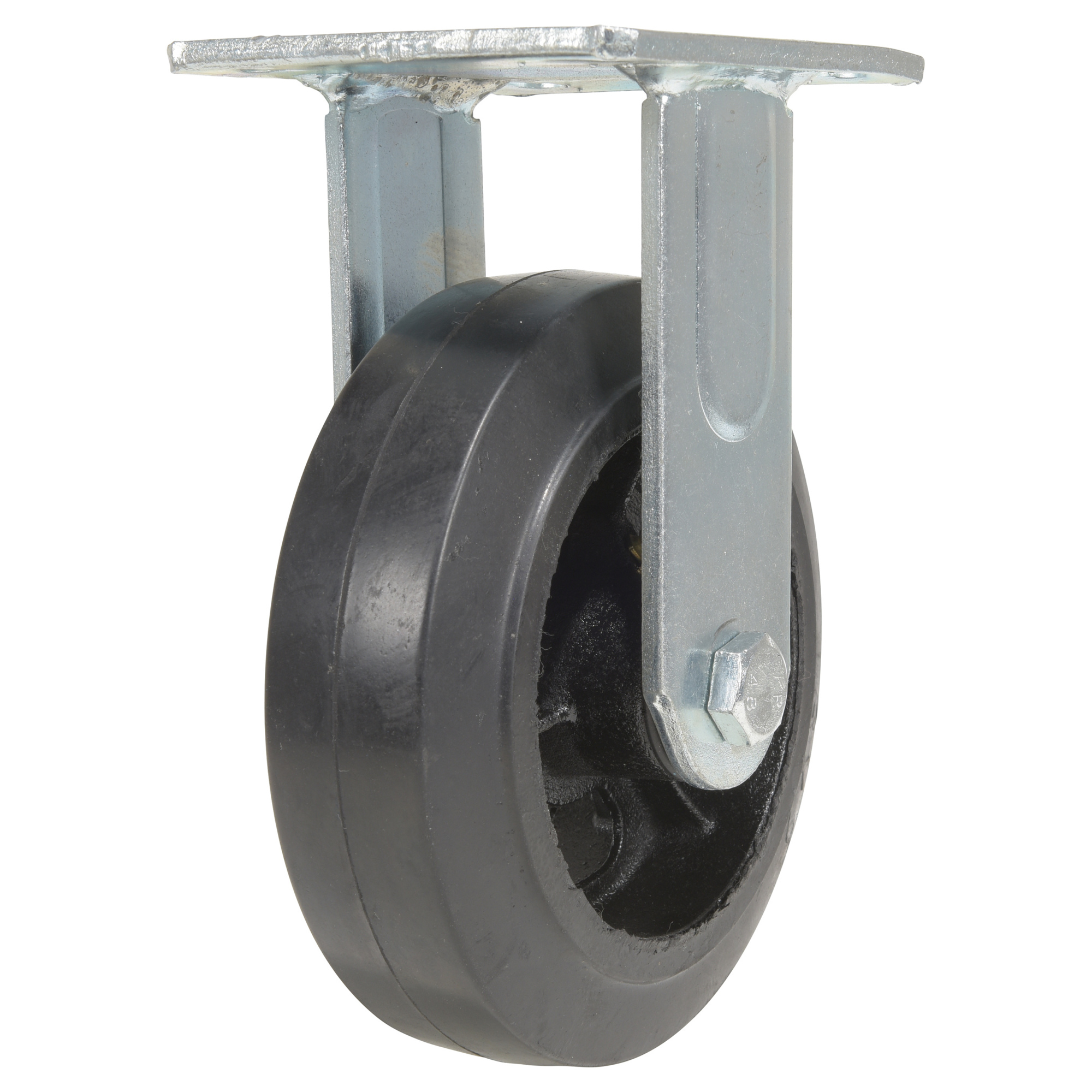Vestil Rubber Rigid Caster - 6in. x 2in., 507 Lb. Capacity, Aluminum Core, Model# CST-VE-6X2MR-R